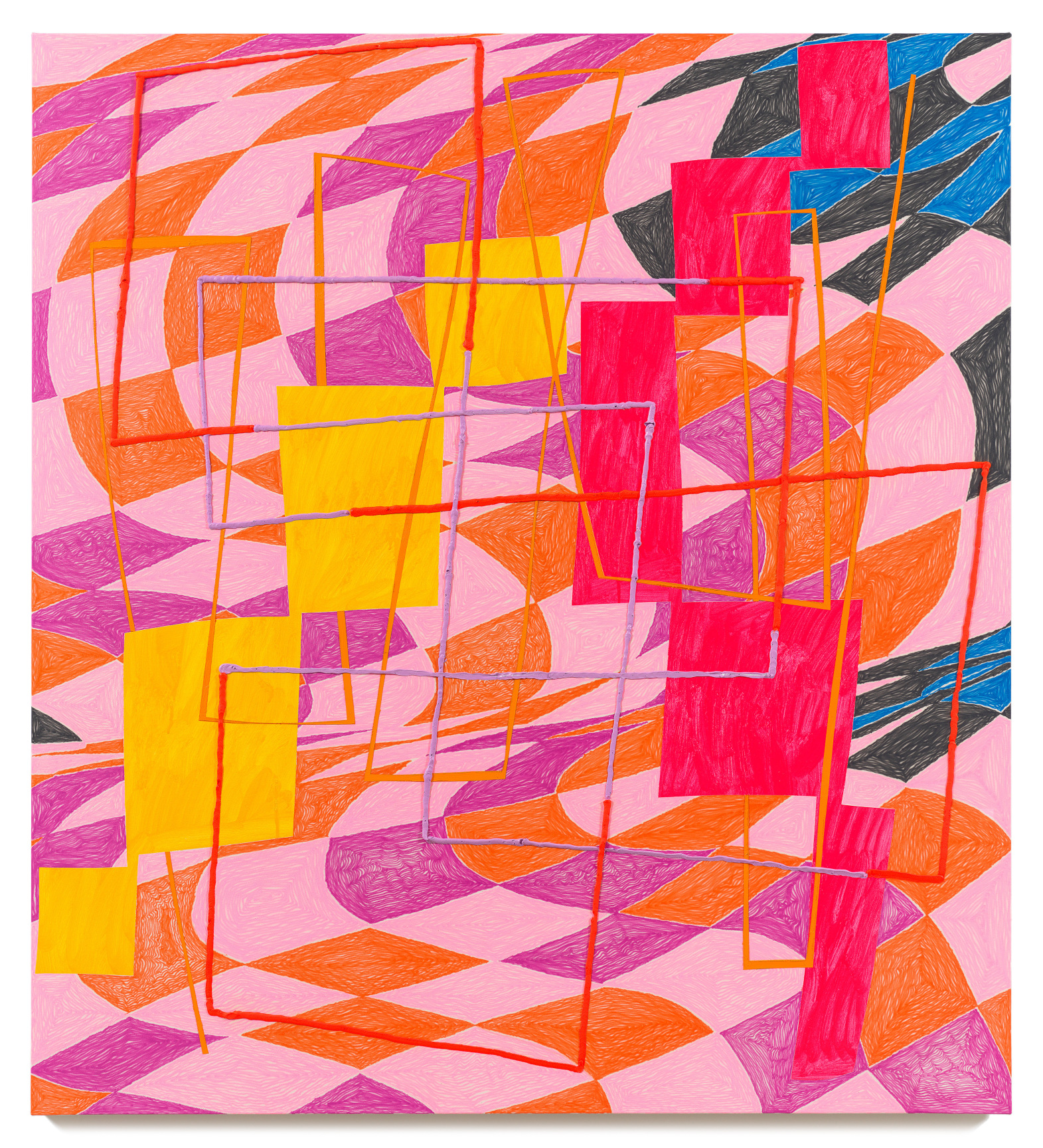 Rose World, 2022, Acrylic and oil on canvas, 64 x 58 inches, 162.6 x 147.3 cm, MMG#34633