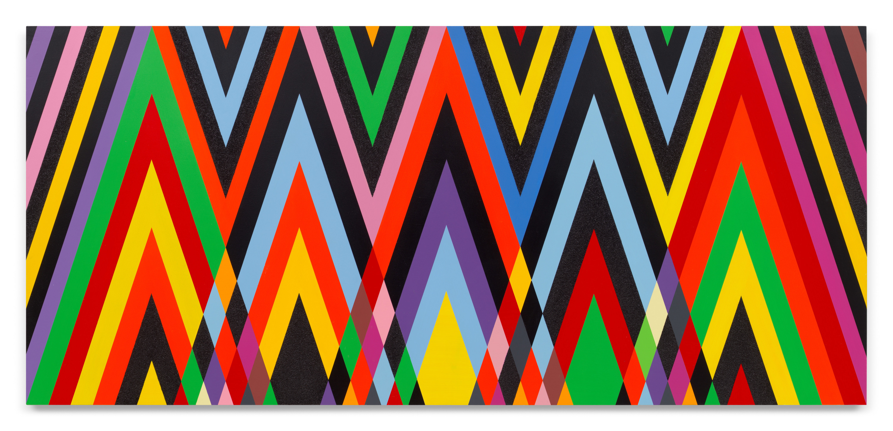 Untitled (Night in Tunisia), 2023, Acrylic paint and glitter on wood panel, 36 x 80 inches, 91.4 x 203.2 cm, MMG#36357