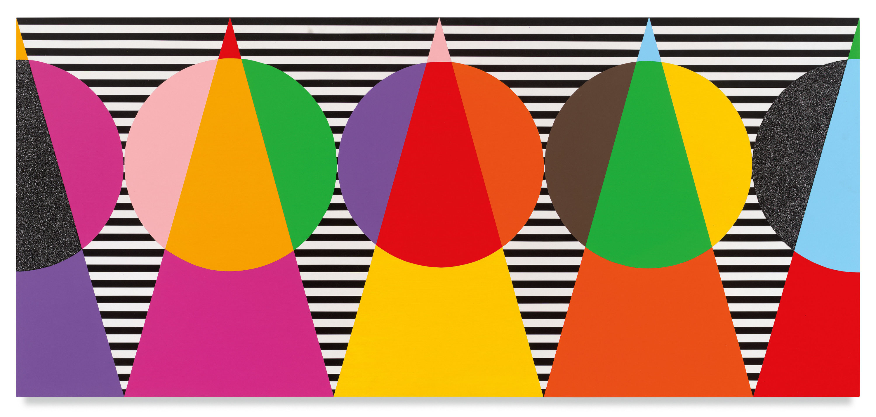 Untitled (Luminous Bodies II), 2022, Acrylic paint and glitter on wood, 36 x 80 inches, 91.4 x 203.2 cm, MMG#34920