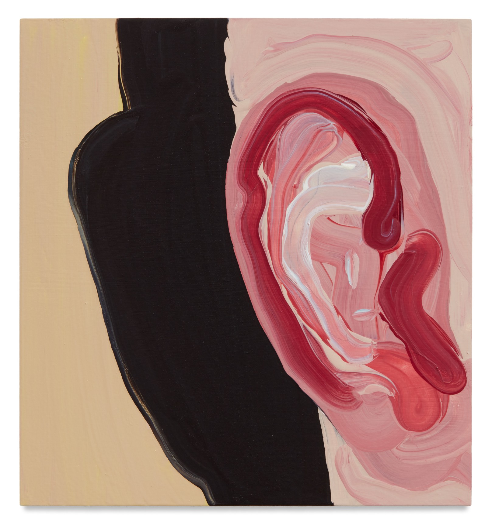 Clare Woods,&nbsp;The Whisperer, 2022, Oil on aluminum, 12 5/8 x 11 3/4 inches, 32 x 30 cm,&nbsp;MMG#36457