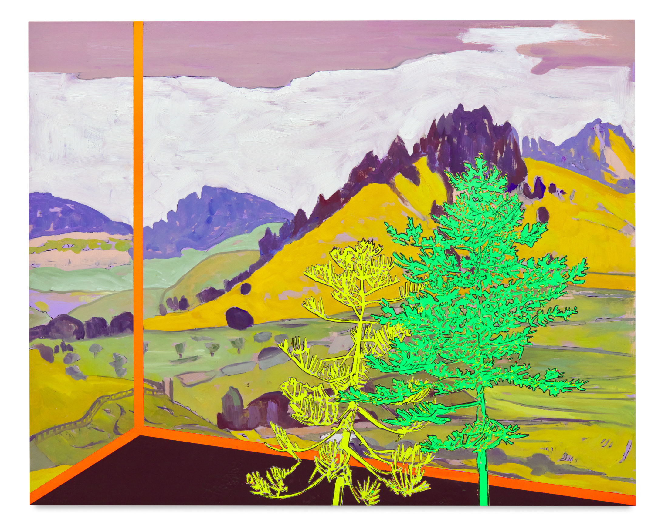 Veduta (Righini), 2022, Ink and oil on linen on hybrid panel, 24 x 30 inches, 61 x 76.2 cm, MMG#34541