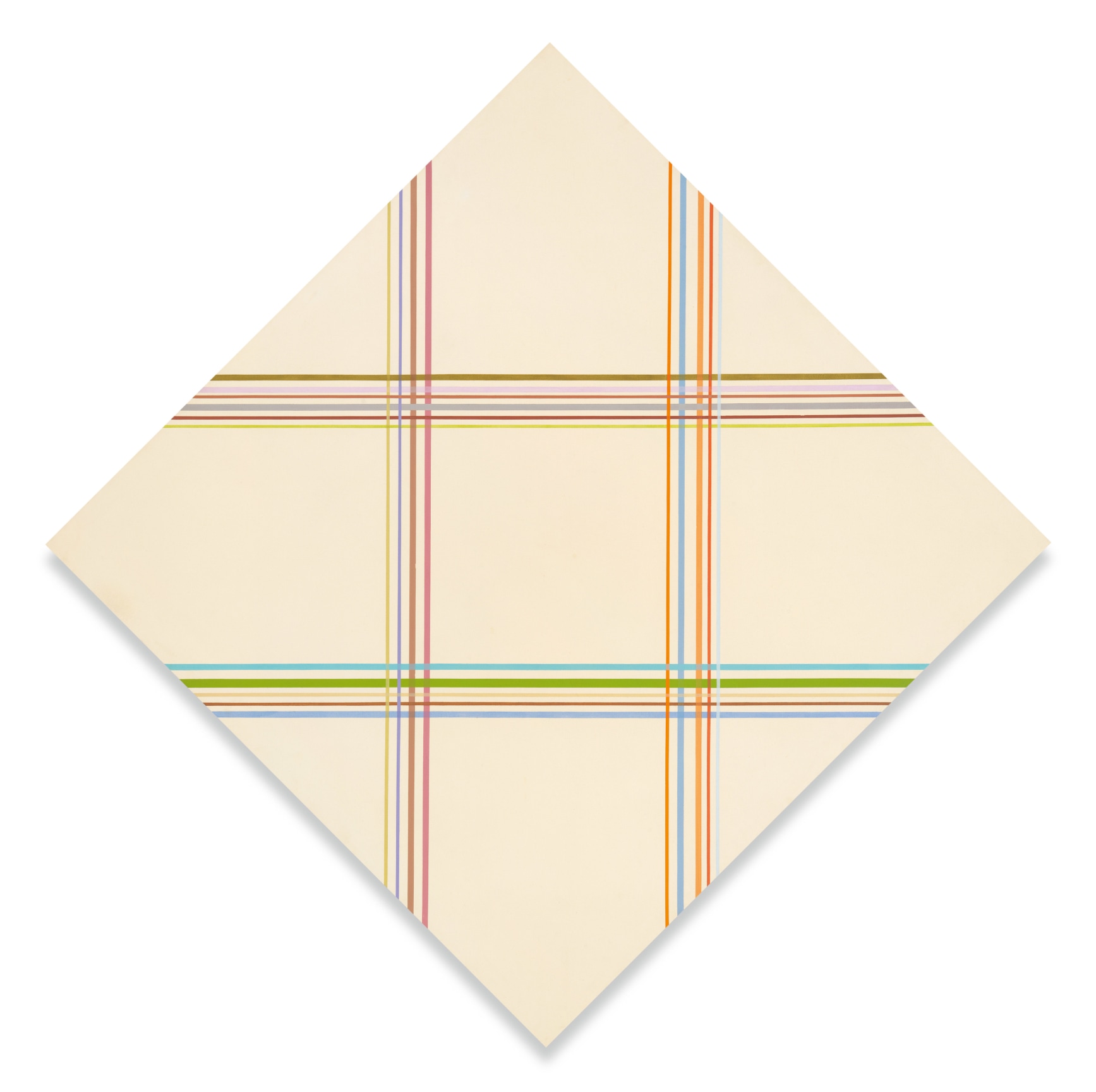 Interlinear, 1973,&nbsp;Acrylic on canvas,&nbsp;85.5 inches diagonally,&nbsp;60 1/4 x 60 1/4 inches,&nbsp;MMG#14764