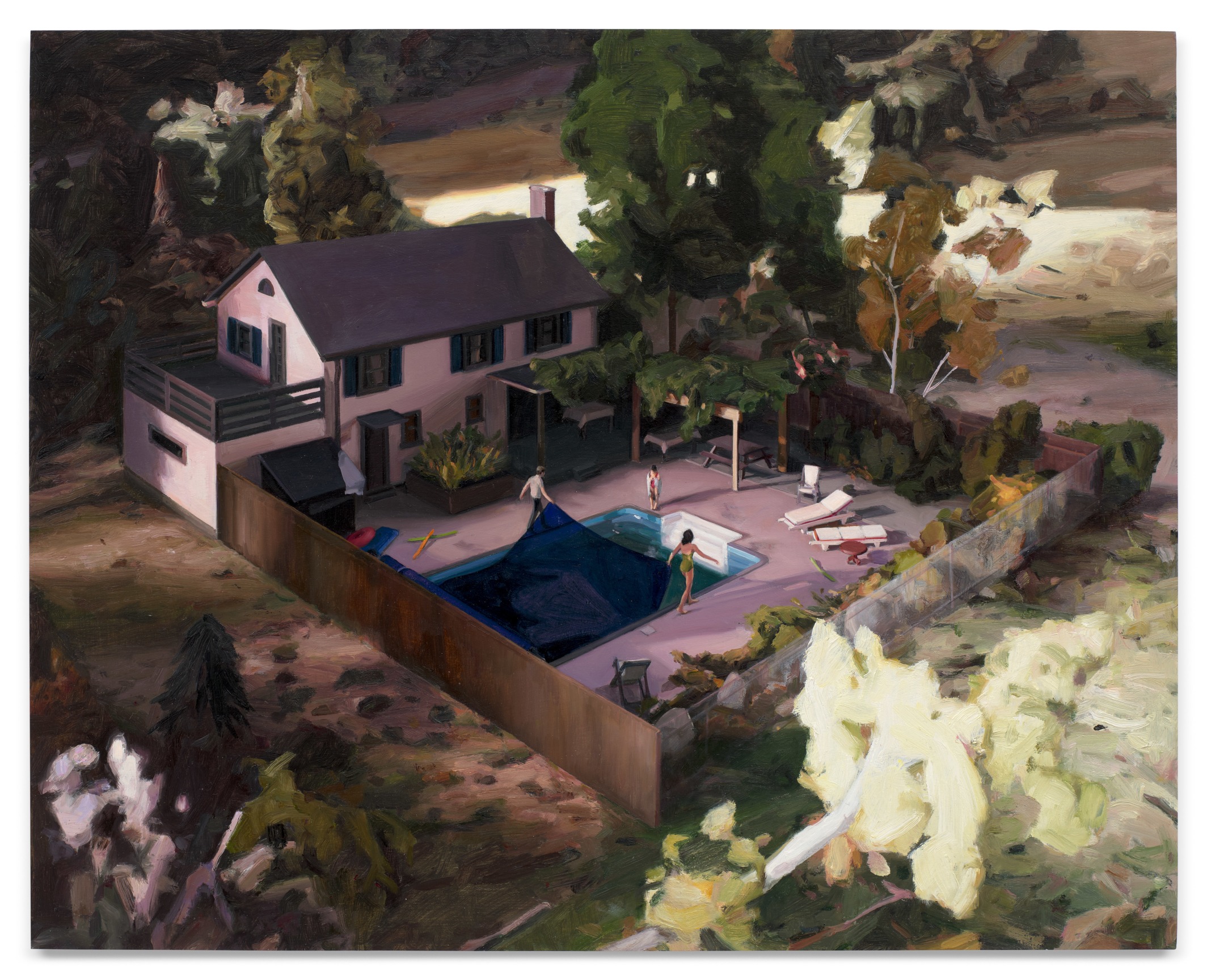 Pool Blanket, 2023, Oil on panel, 15 3/4 x 19 3/4 inches, 40 x 50.2 cm,&nbsp;MMG#36313