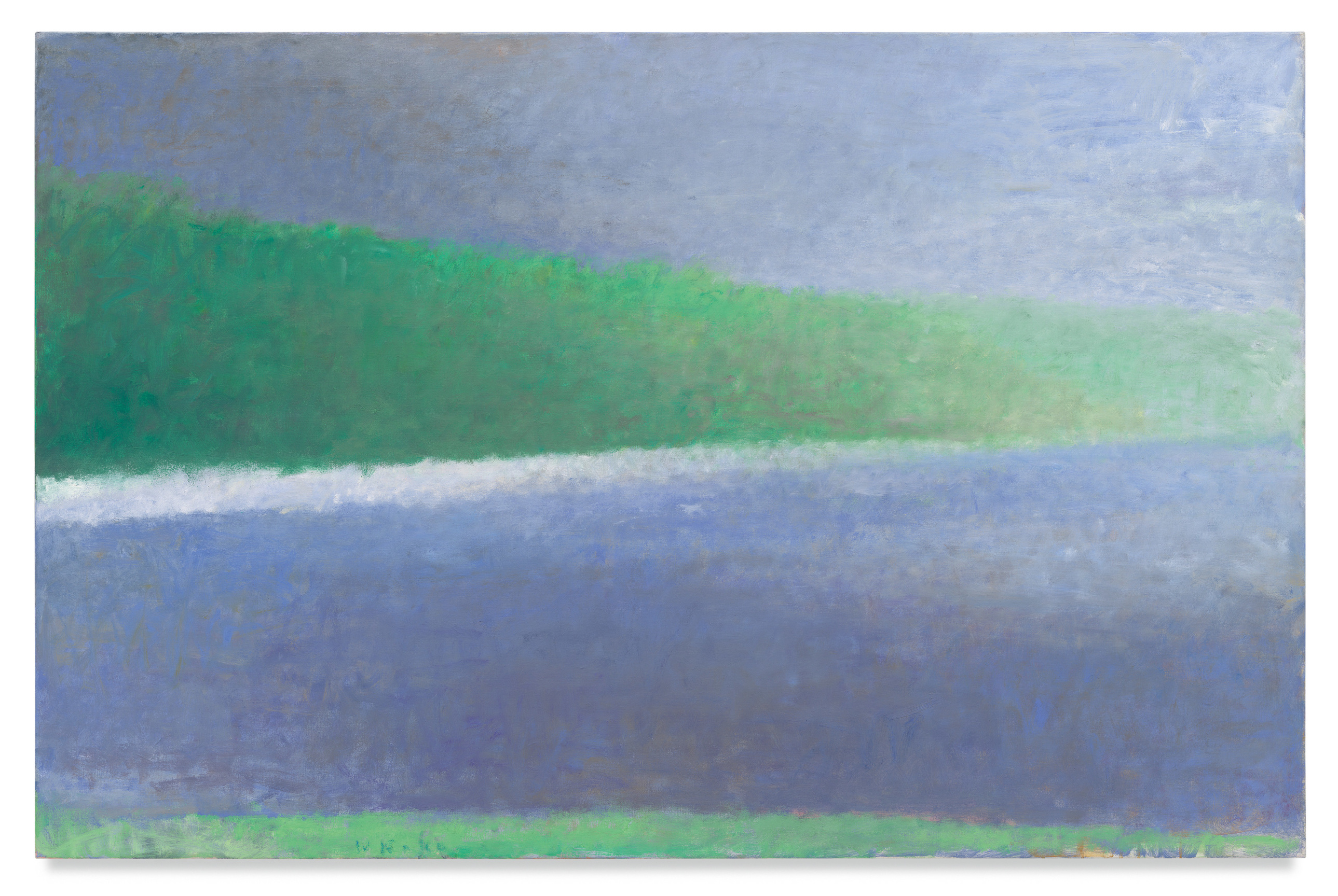 Imaginary Shoreline on a Lake, 1986, Oil on canvas, 43 x 66 inches, 109.2 x 167.6 cm, MMG#8187