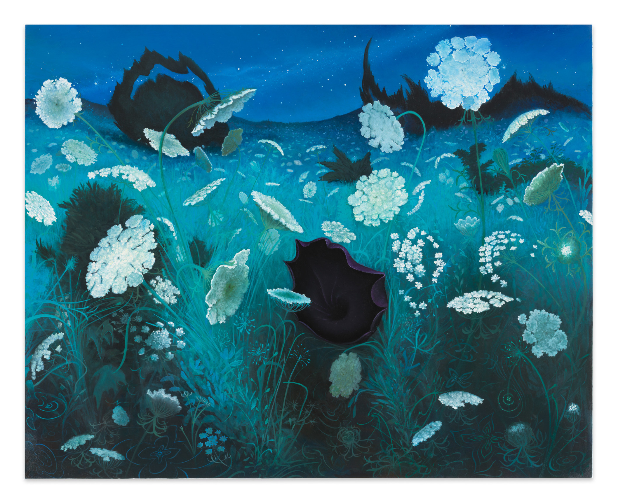 Queen Anne&#039;s Lace, 2020, Enamel on canvas, 40 x 50 inches, 101.6 x 127 cm, MMG#32674