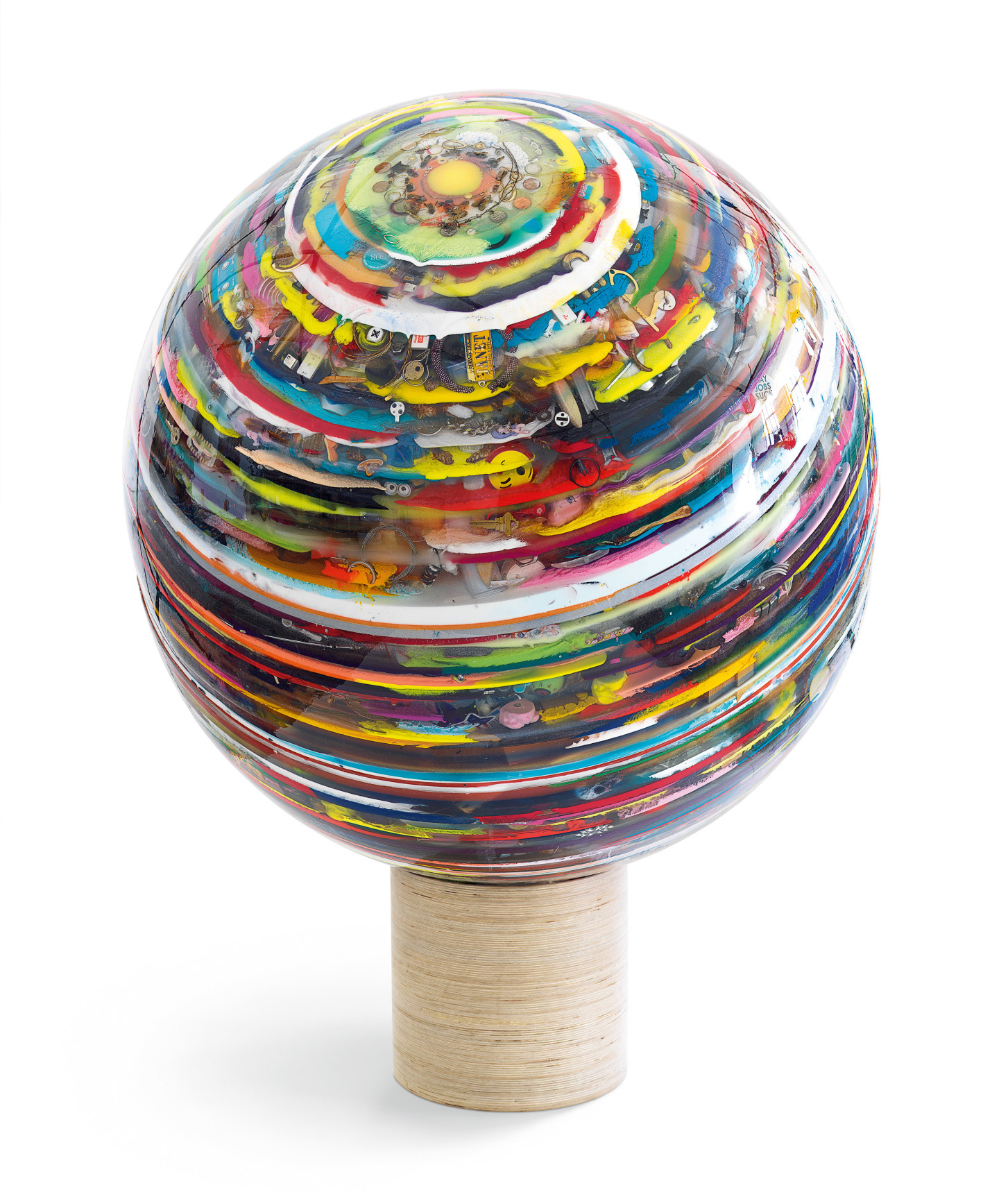 COLDWORLDGOODMANBITEBACK, 2023, Epoxy resin, pigments, objects,