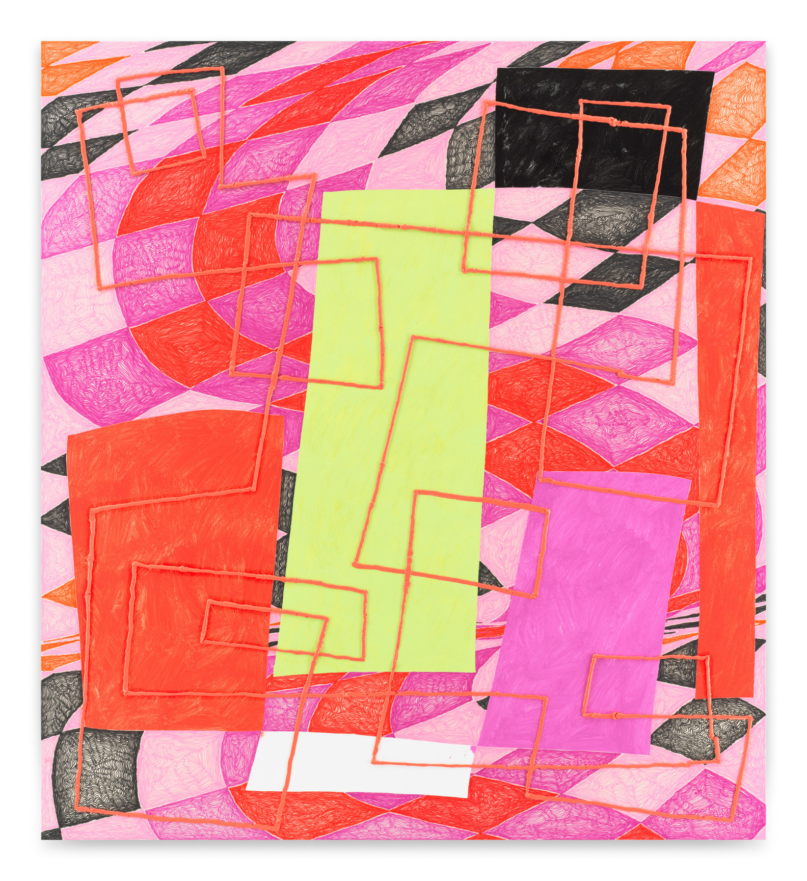 Mesh, 2022, Acrylic and oil on canvas, 64 x 58 inches, 162.6 x 147.3 cm, MMG#34788