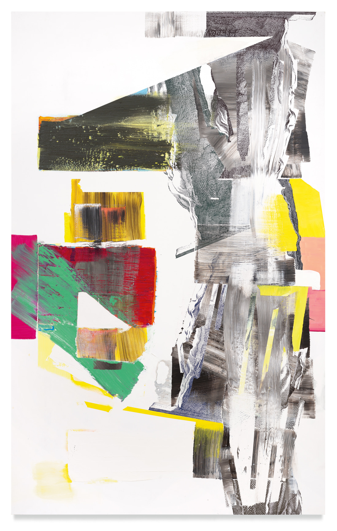 parapylon 9, 2019, Oil and silkscreen on wood, 94 1/2 x 59 inches, 240 x 150 cm, MMG#31847