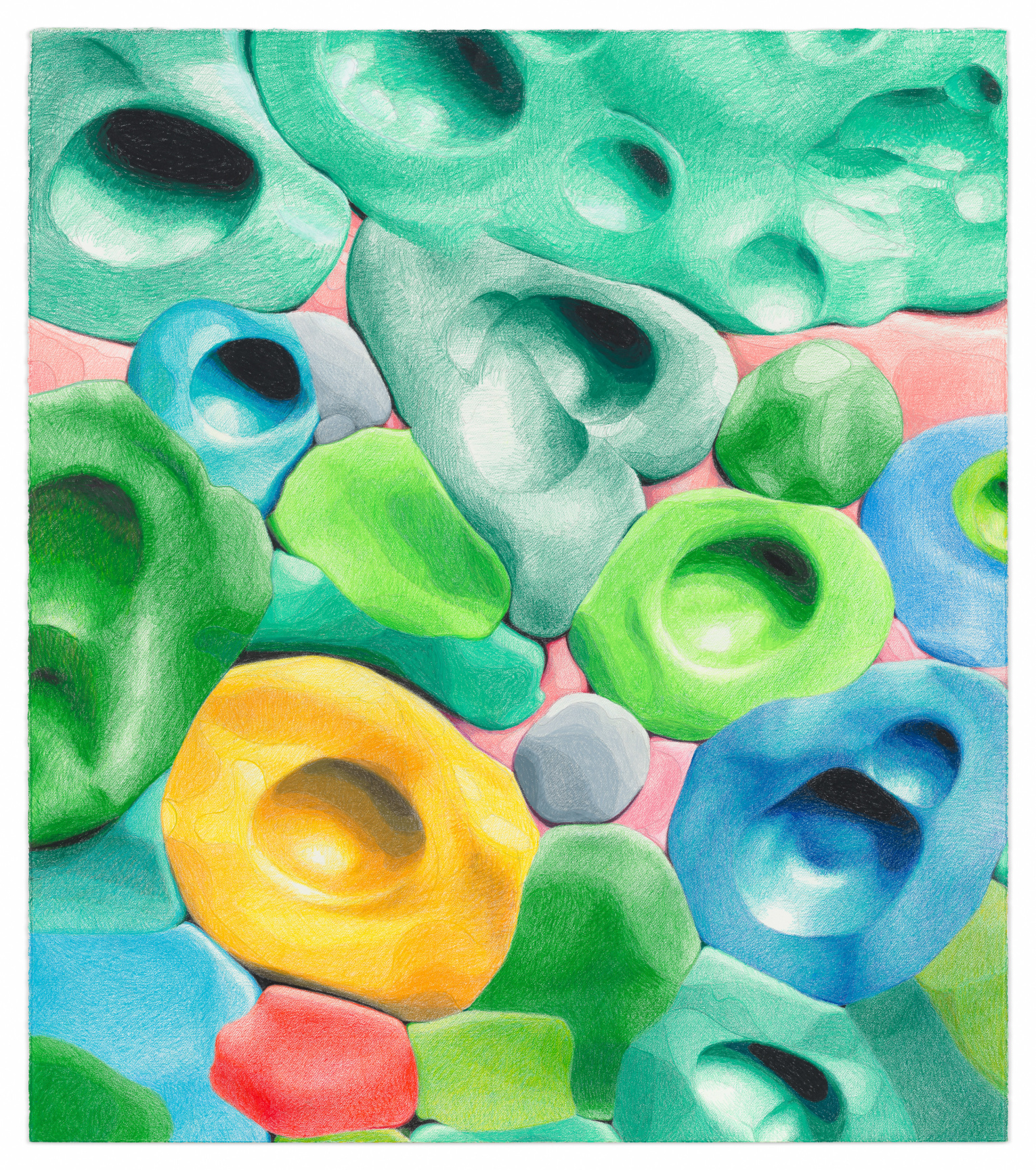 Reality Sponge, 2023, Colored pencil, graphite, crayon, watercolor,