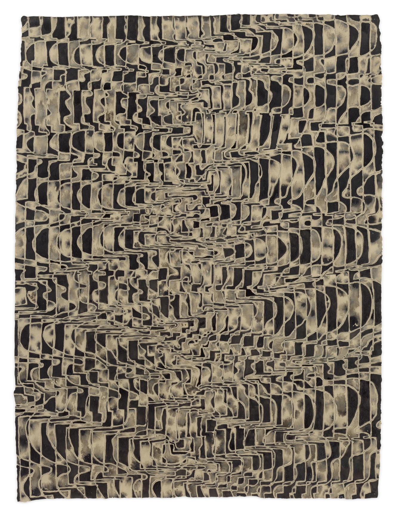 Tisnian, 2021-2022, India ink on handmade paper,