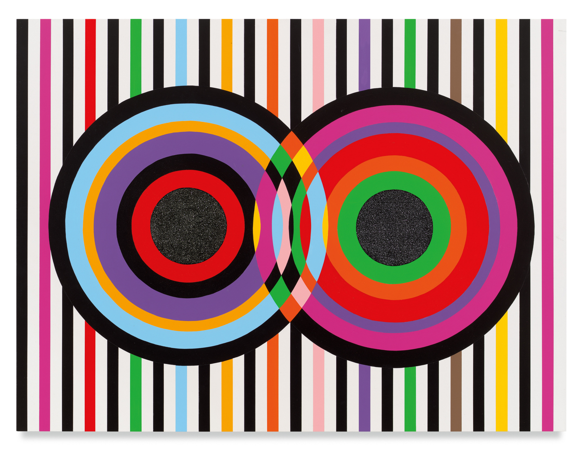 Untitled (Double Consciousness), 2022, Acrylic paint and glitter on wood, 36 x 48 inches, 91.4 x 121.9 cm, MMG#34927