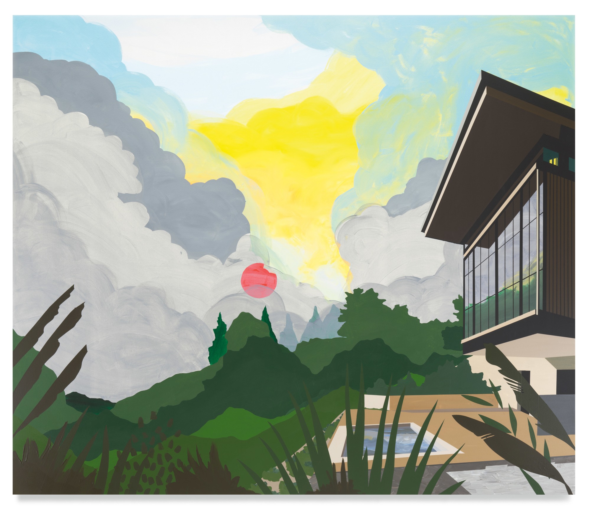 Fire Sky, 2021, Acrylic on canvas, 62 x 72 inches, 157.5 x 182.9 cm, MMG#33953