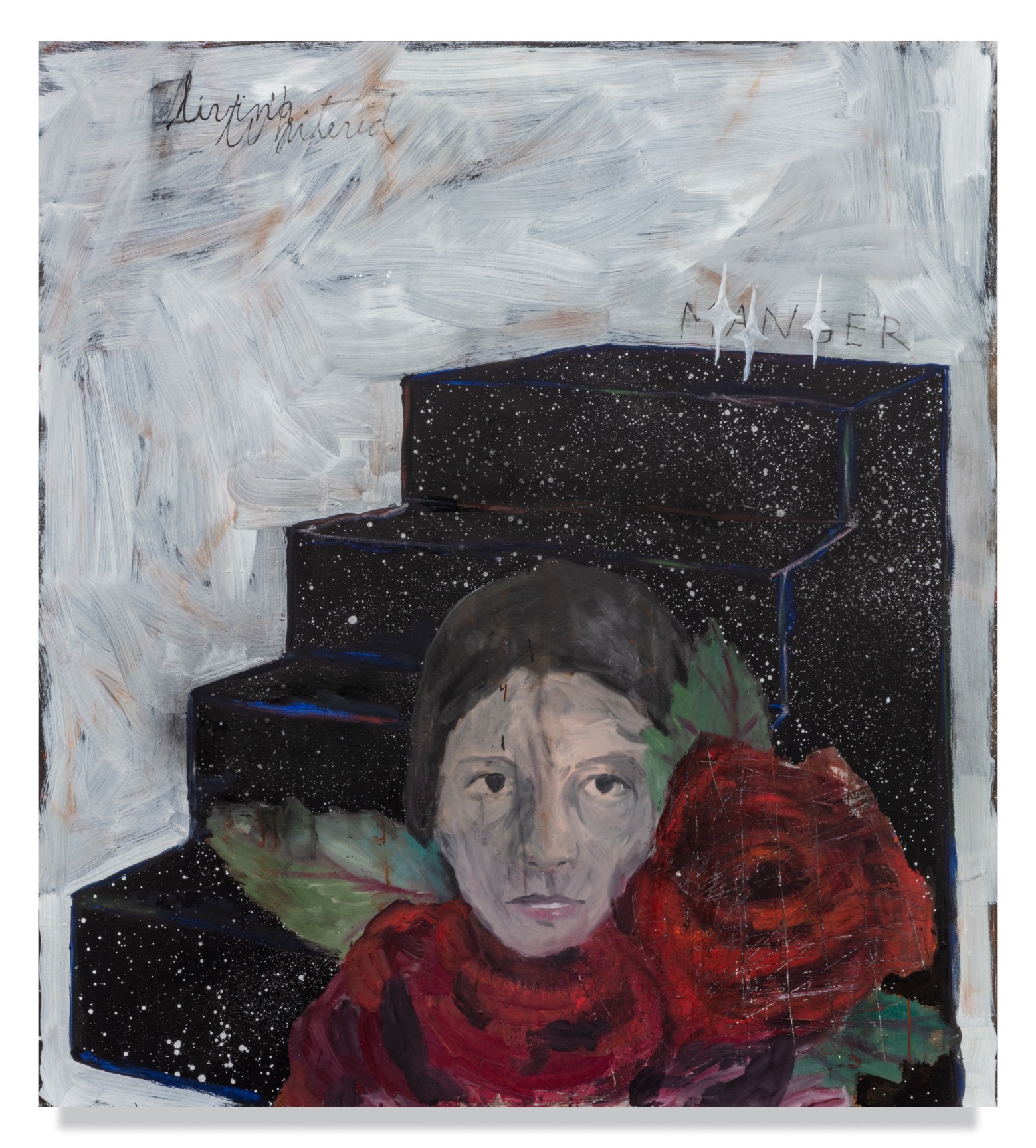 The Angel of The Wait, 2022, Oil and wax on canvas, 70 x 63 inches, 177.8 x 160 cm, MMG#34710