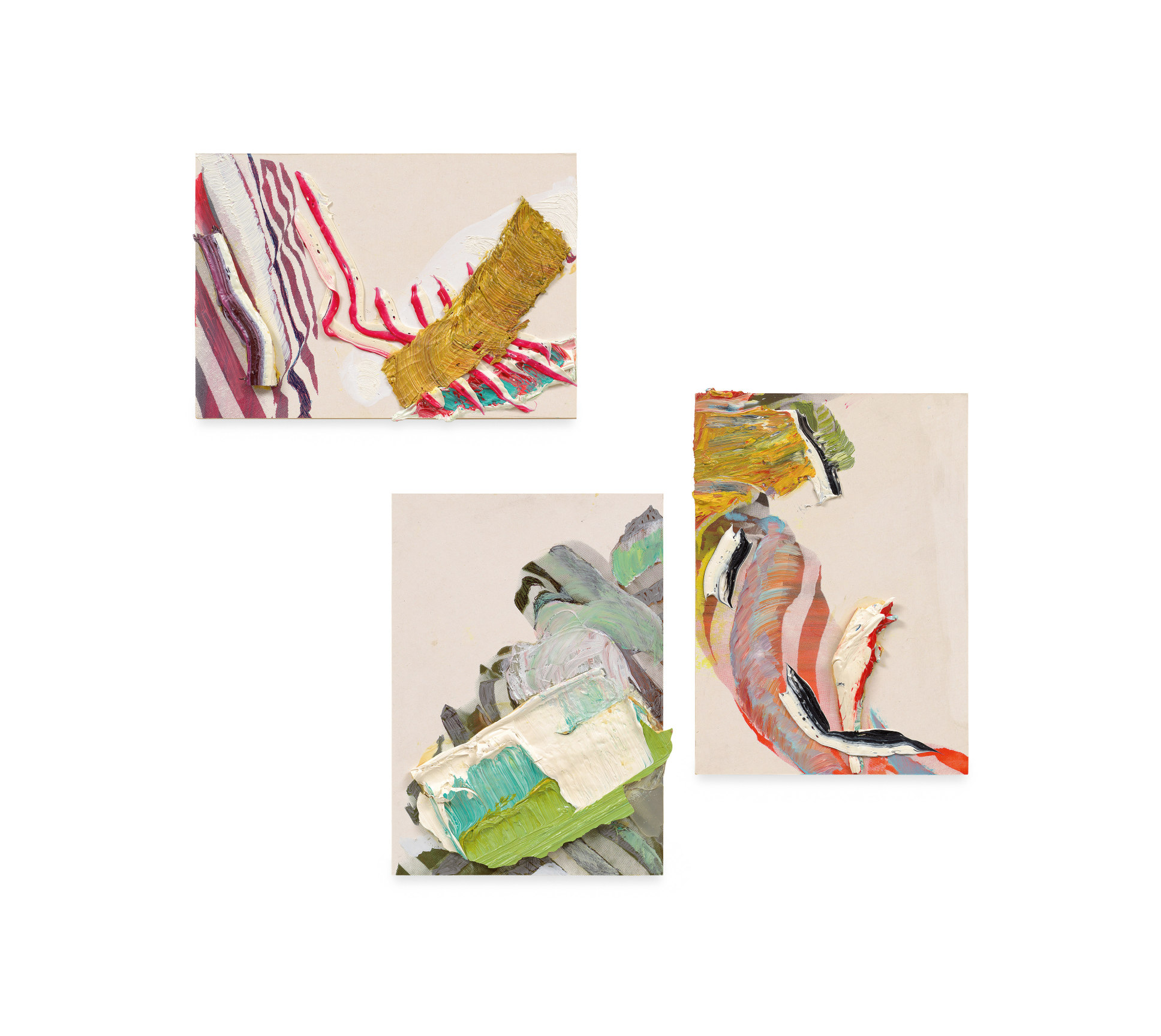 konstellation 1, 2009, Oil and silkscreen on cardboard laid on wood, 24 3/8 x 28 3/4 inches, 62 x 73 cm,&nbsp;MMG#35807