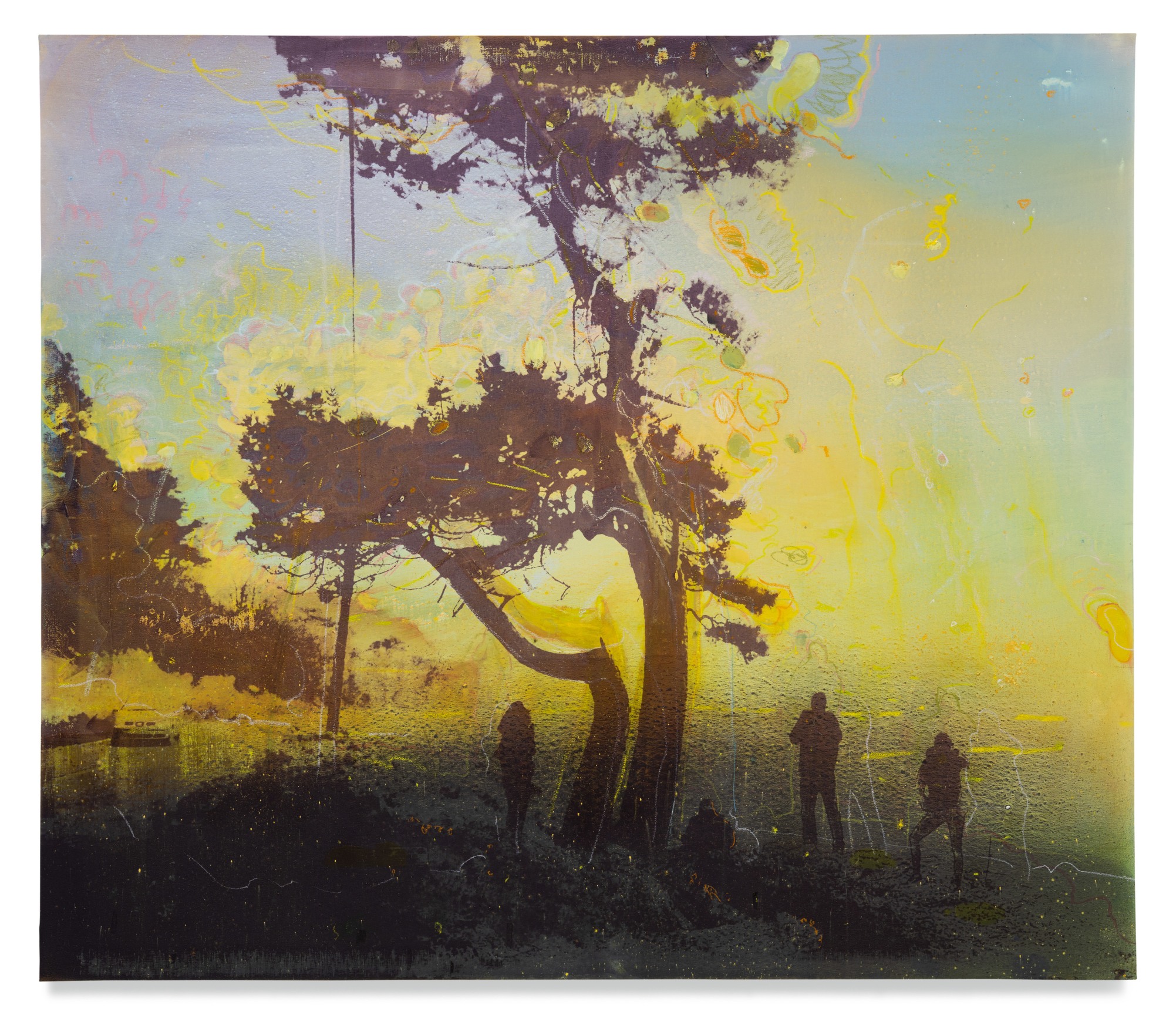 Flag-Iris, 2022, Mixed medium on canvas, 59 x 68 1/2 inches, 150 x 174 cm, MMG#34330