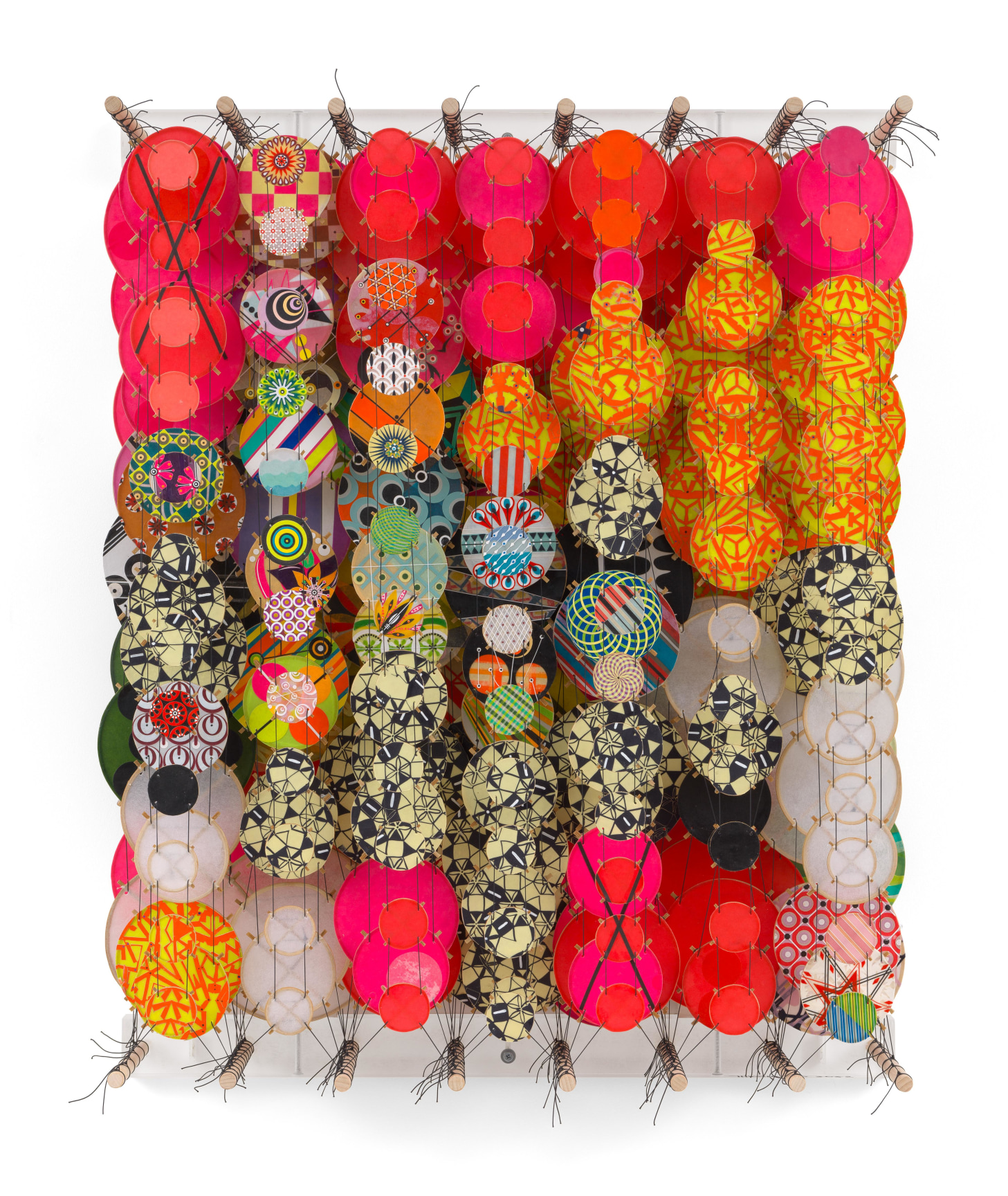 Would it work? Not likely., 2025, Acrylic, paper, bamboo, wood, and Dacron,