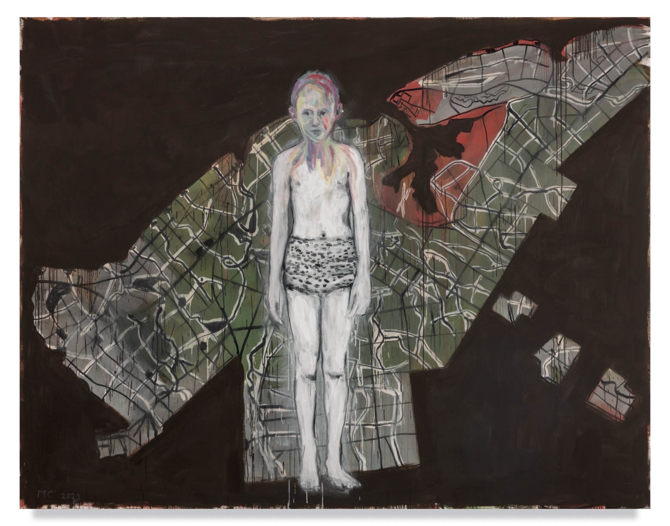 The Loveless and The Loved, 2022, Oil and wax on canvas, 92 x 118 inches, 233.7 x 299.7 cm, MMG#34647