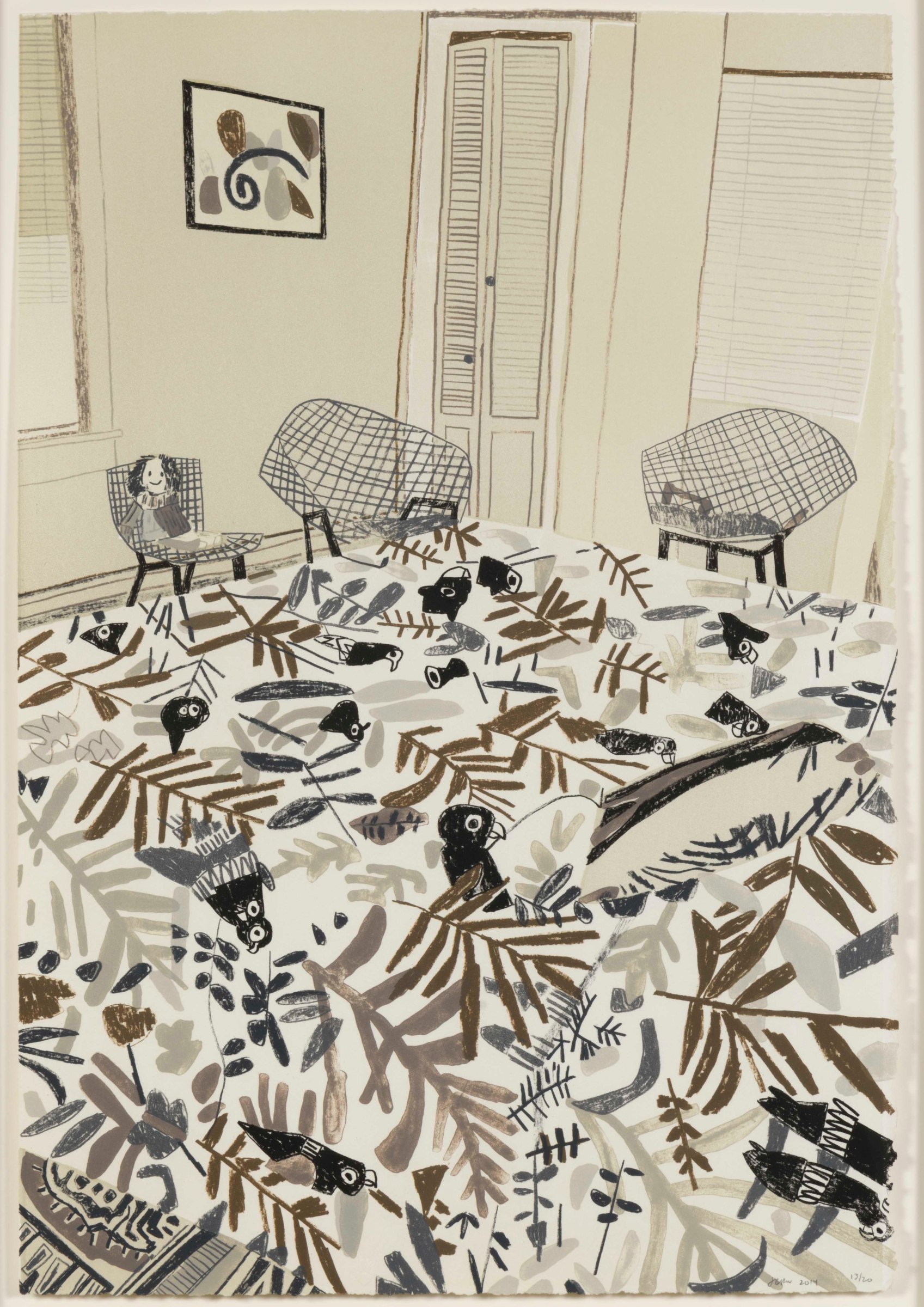 Jonas Wood, Noon, State I, 2014, Lithograph