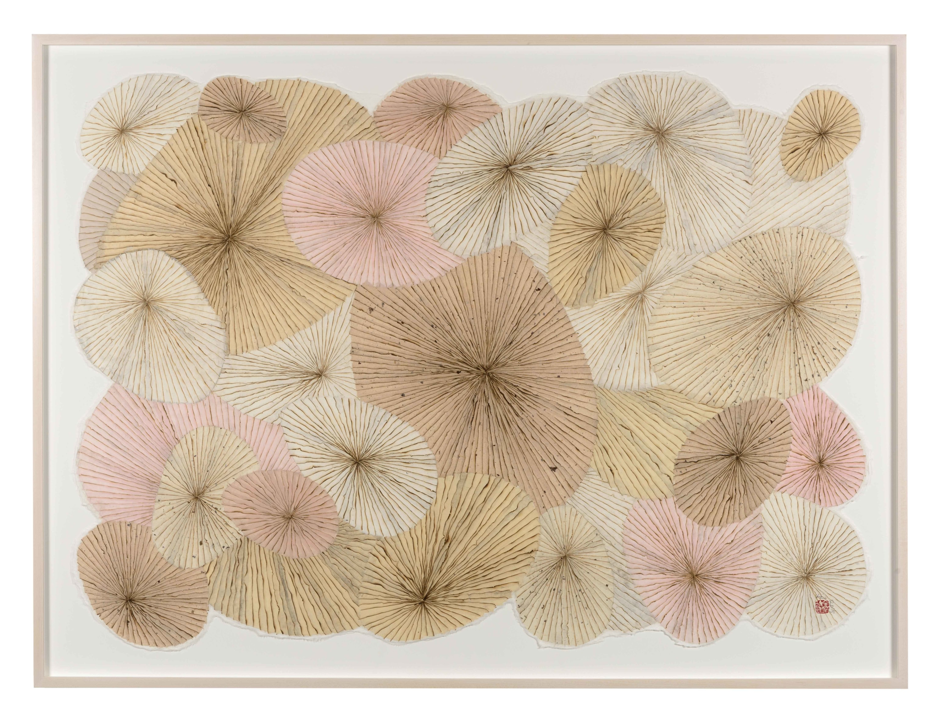 Minjung Kim, The Street, Watercolor burning and collage on Mulberry Hanji