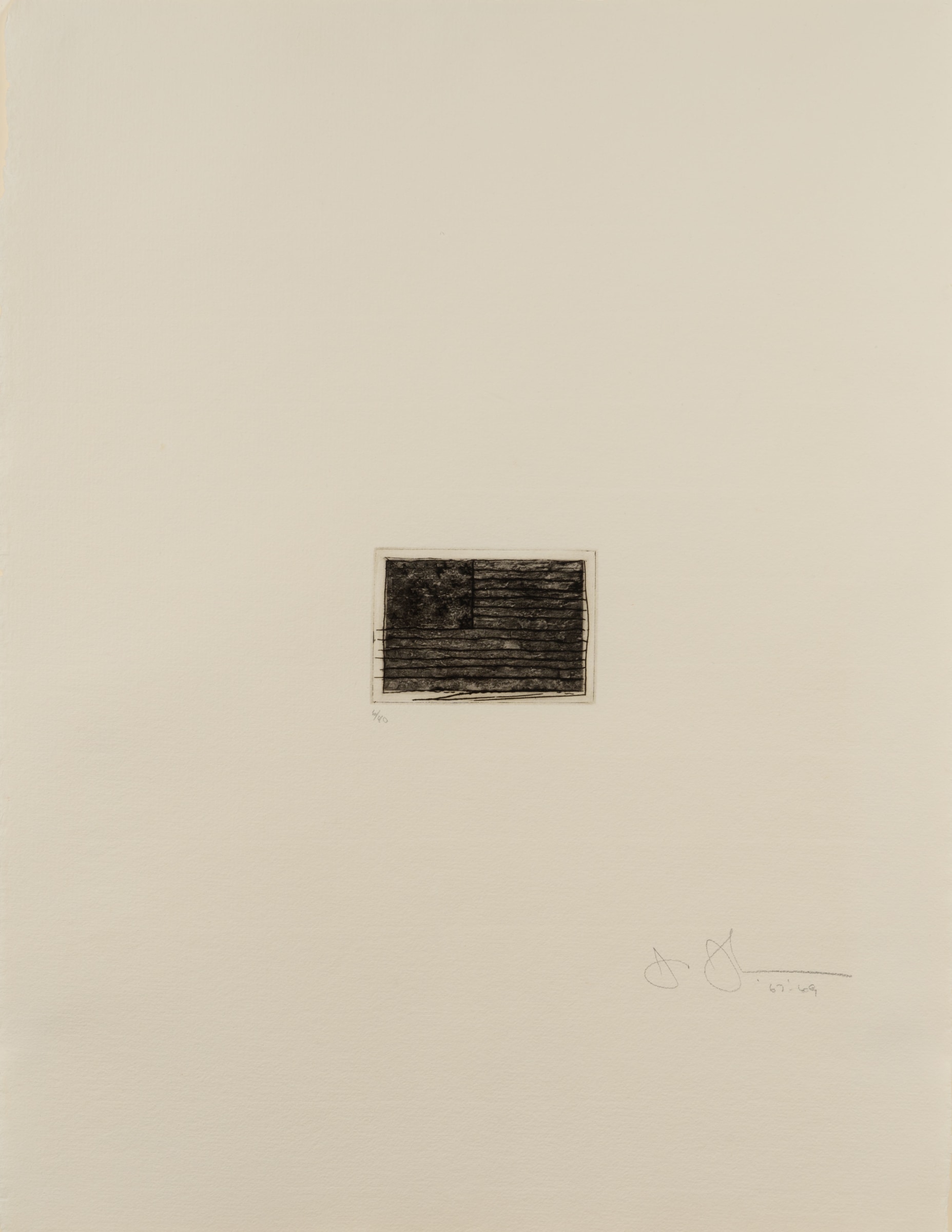 Jasper Johns, Flag (small), Etching