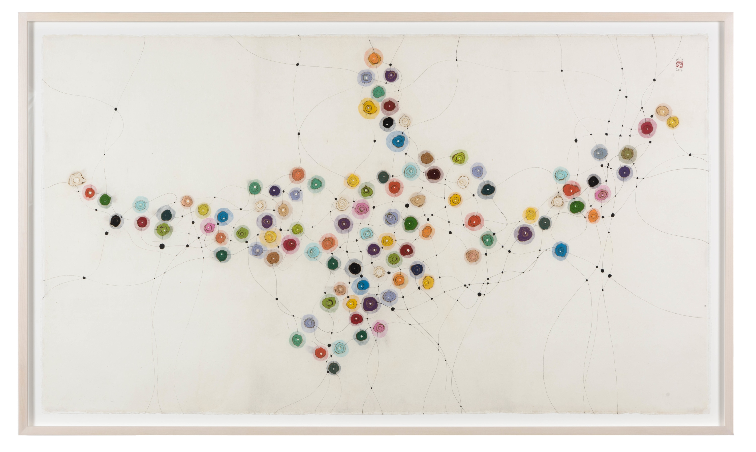 Minjung Kim, Predestination, Burned and collaged colored rice paper