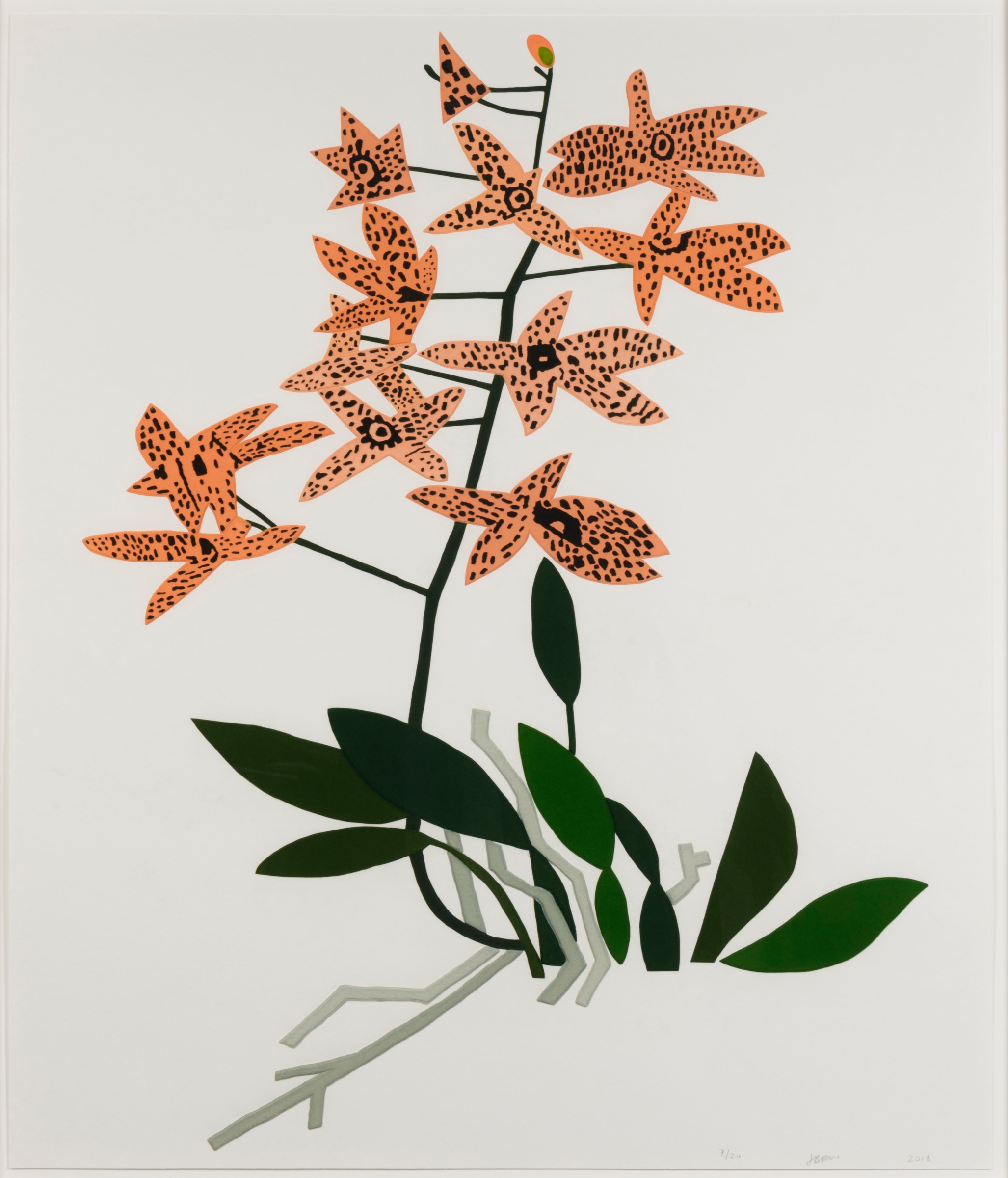 Jonas Wood, Clipping 3, from Three Clippings, 2018, Mixografia relief print