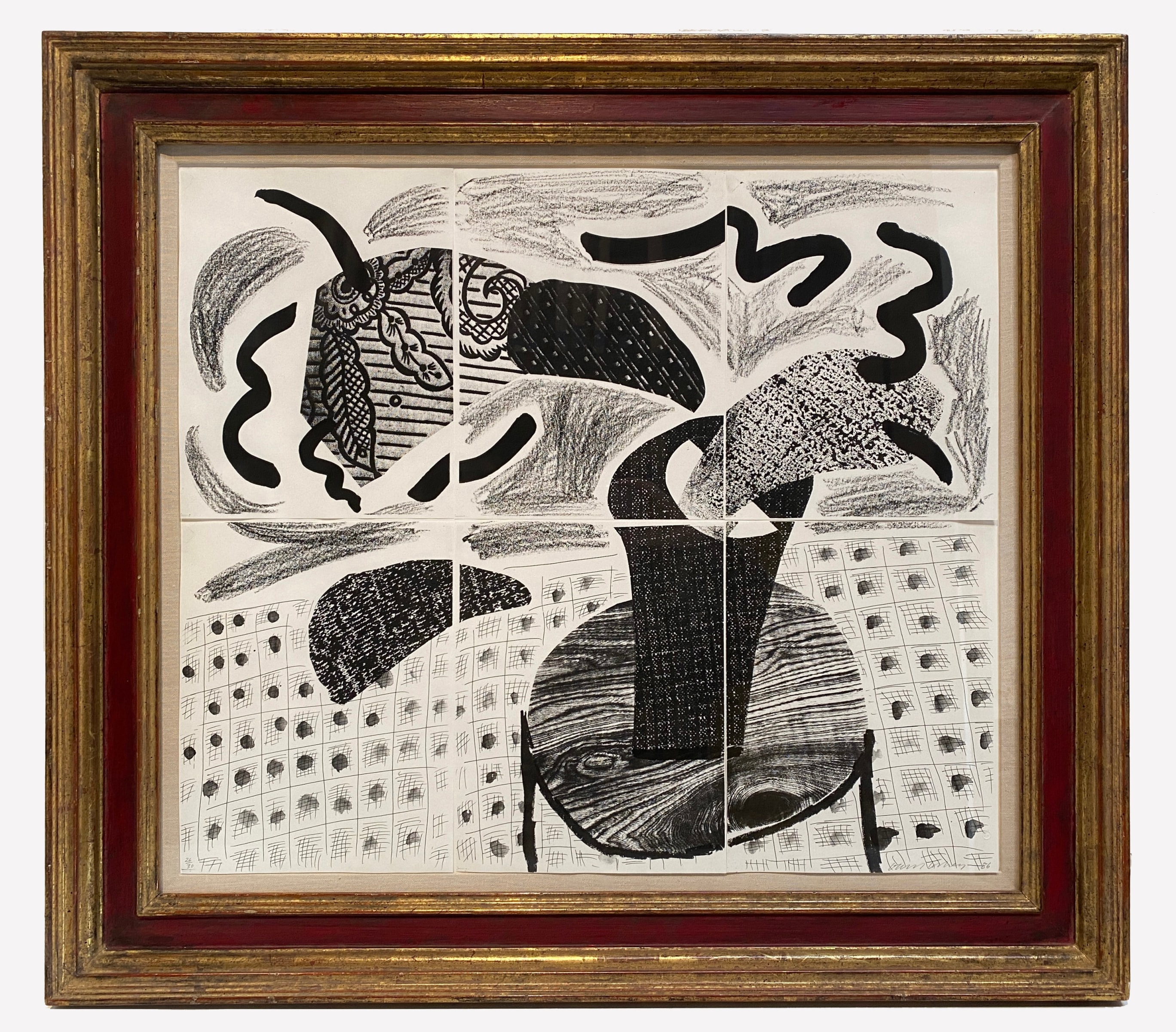 David Hockney Black Plant on Table, April 1986 Homemade print executed on an office color copy machine Signed and numbered