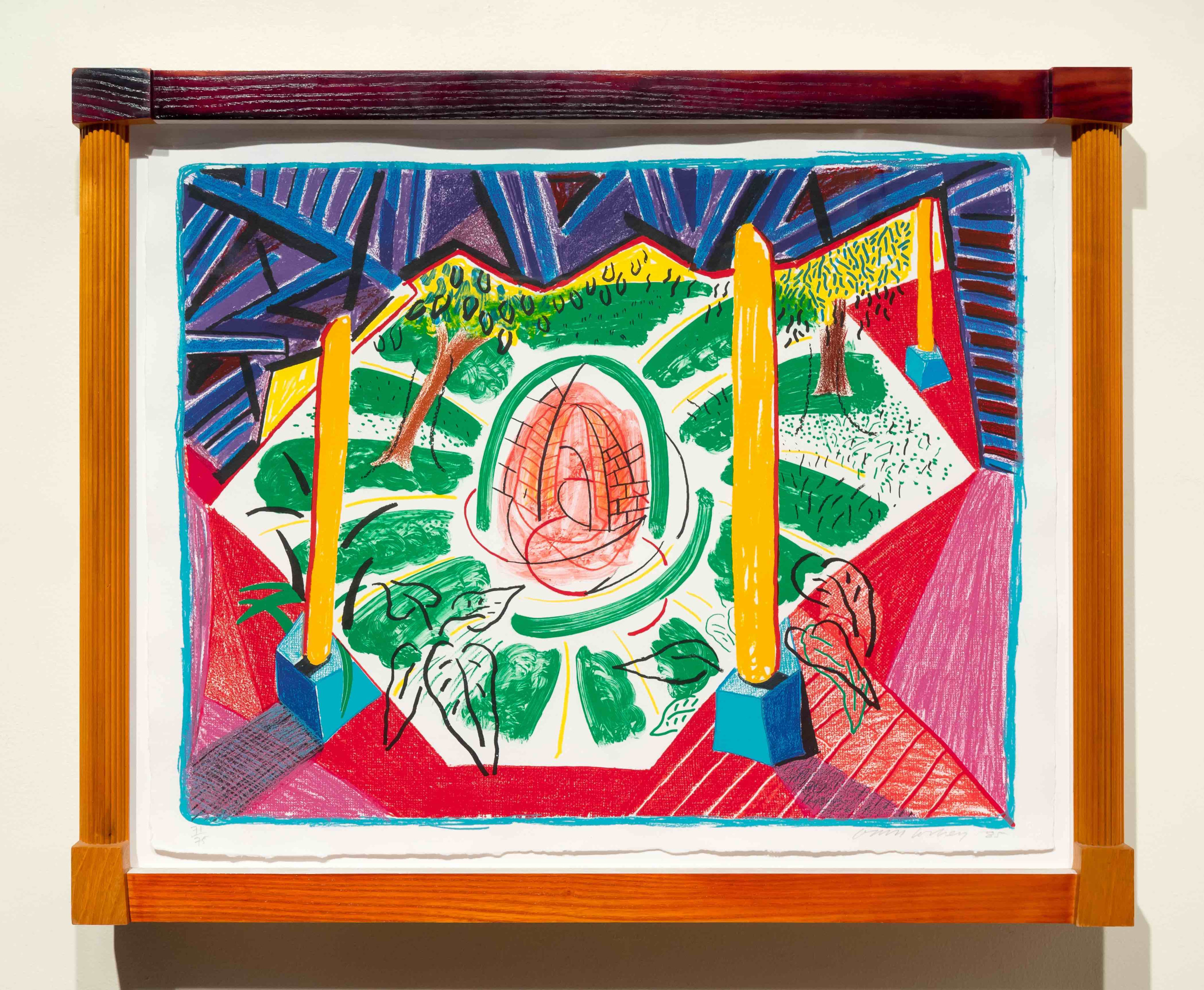 David Hockney, views of Hotel Well II, Lithograph