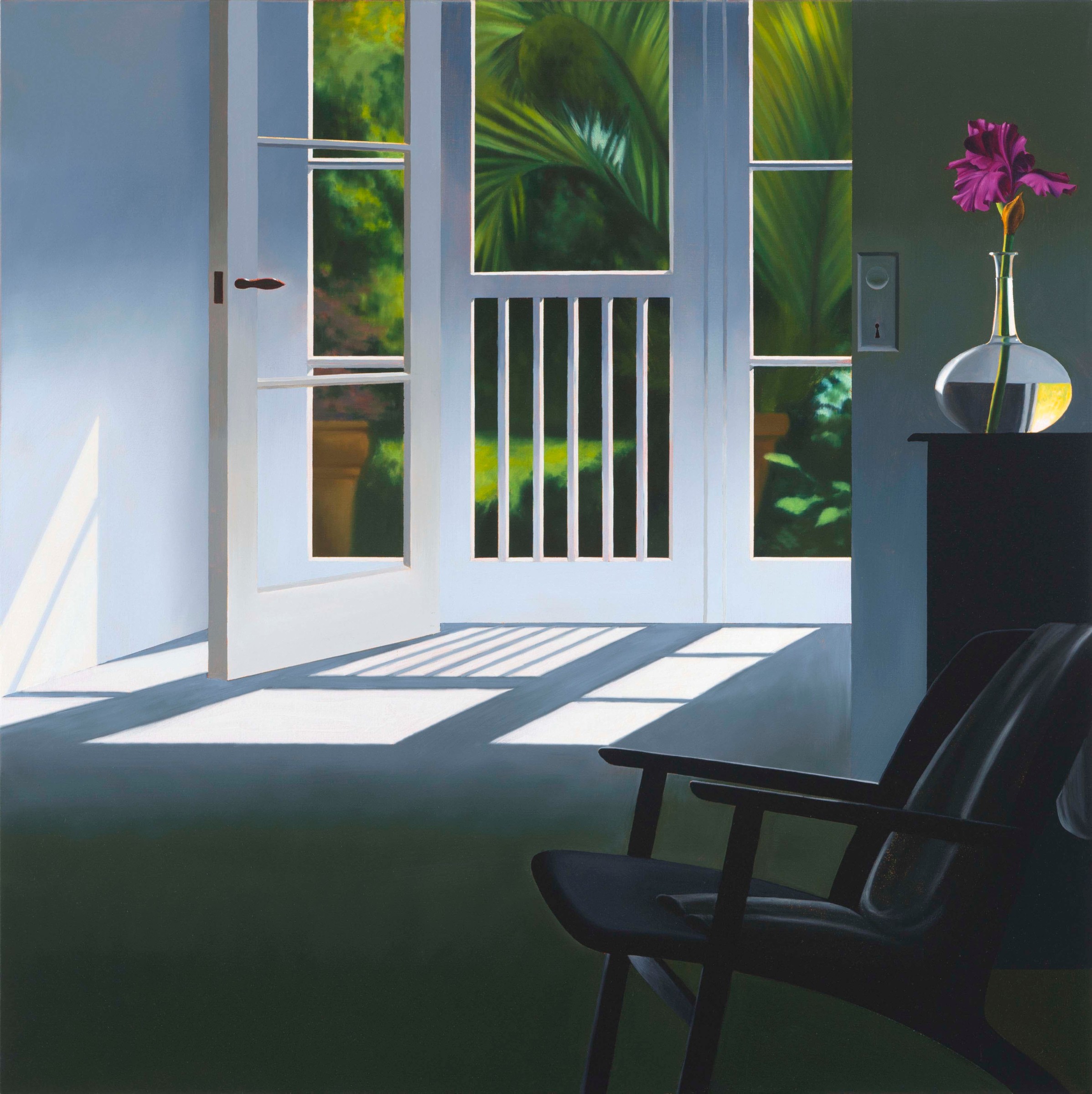 Bruce Cohen, Interior with View of Garden, Oil on canvas