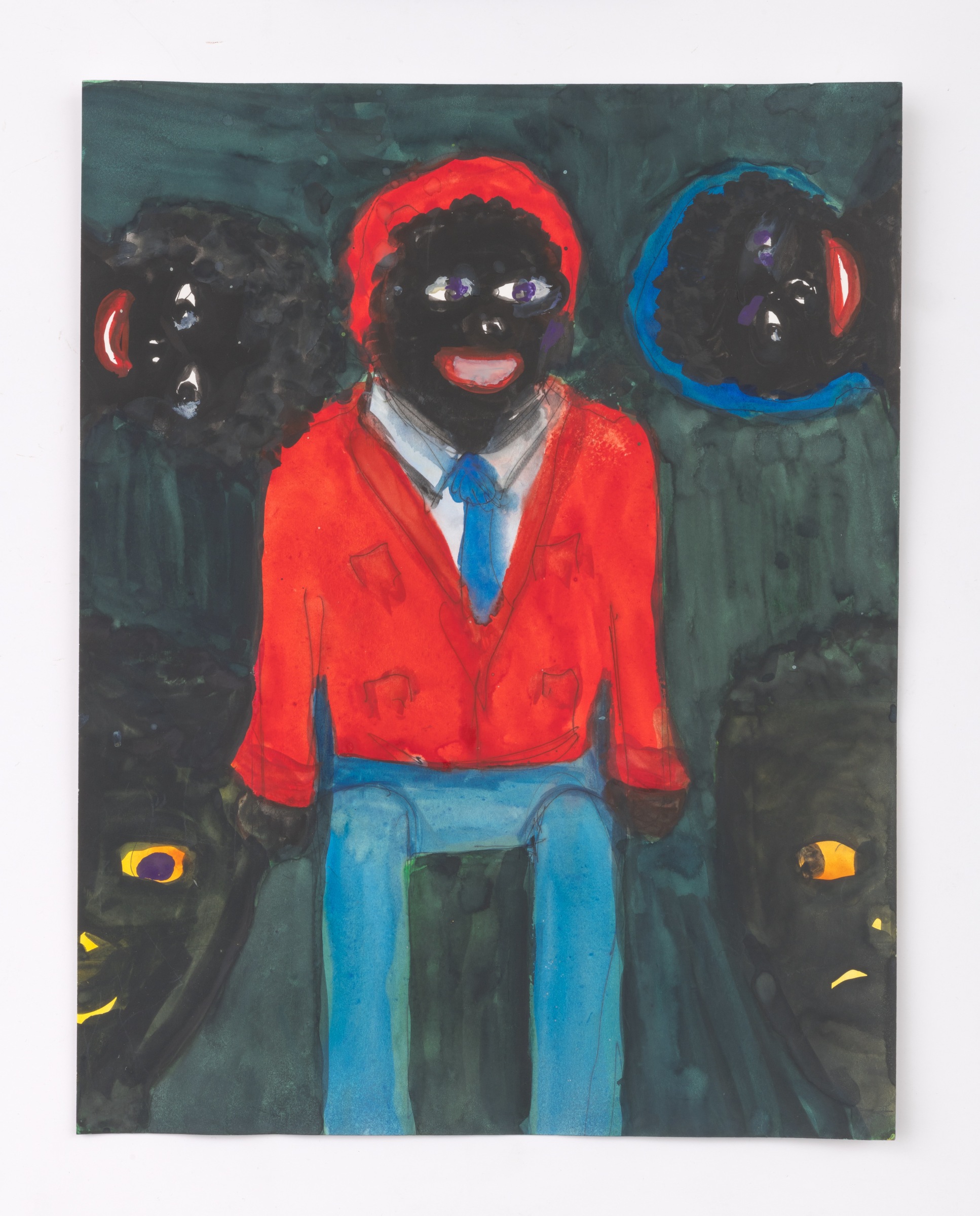 Betye Saar, Male Doll with Two Heads and Two Masks, 2020