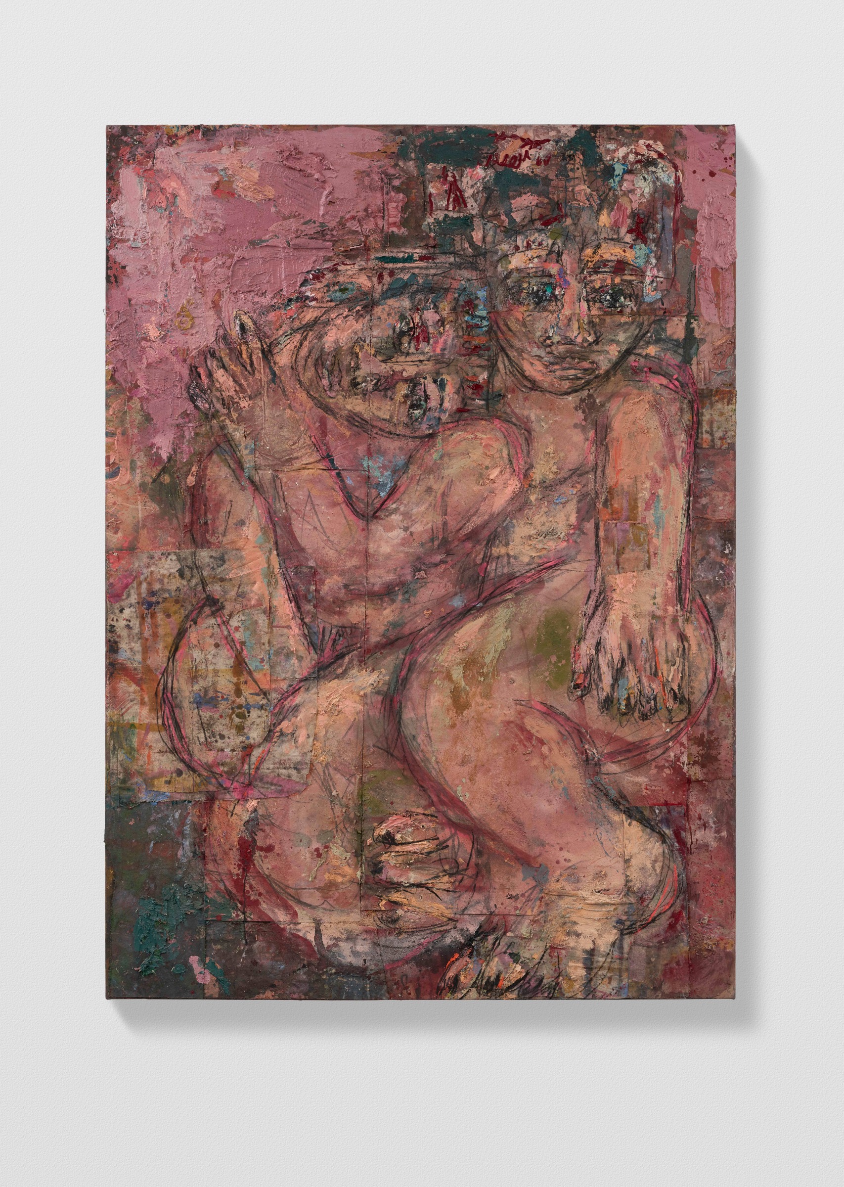 Daniel Crews-Chubb, Couples 3 (pink and forest green), 2021