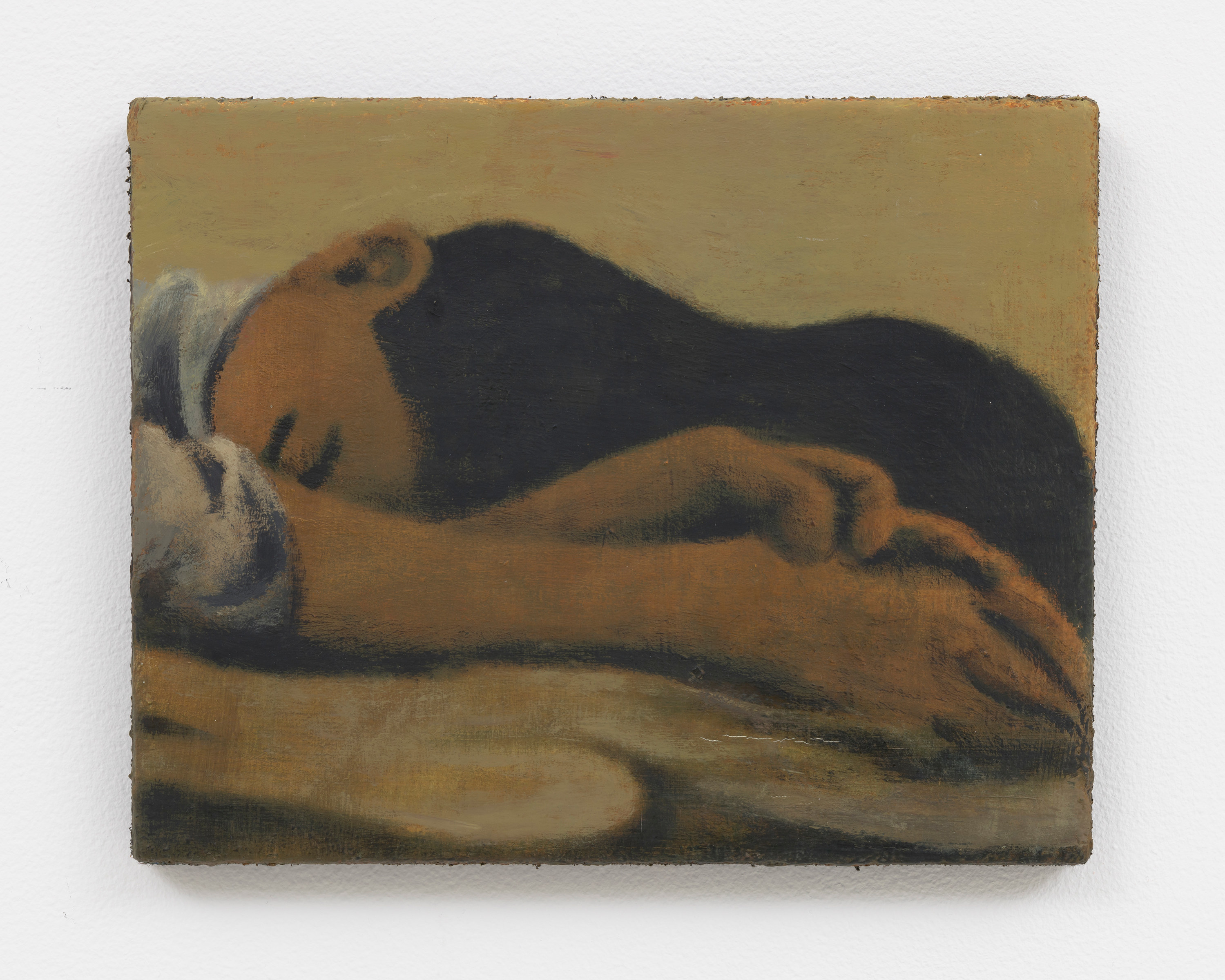 Lenz Geerk Sleeping, 2018 Acrylic on wool 9.45 x 12 in (24.0 x 30.5 cm)