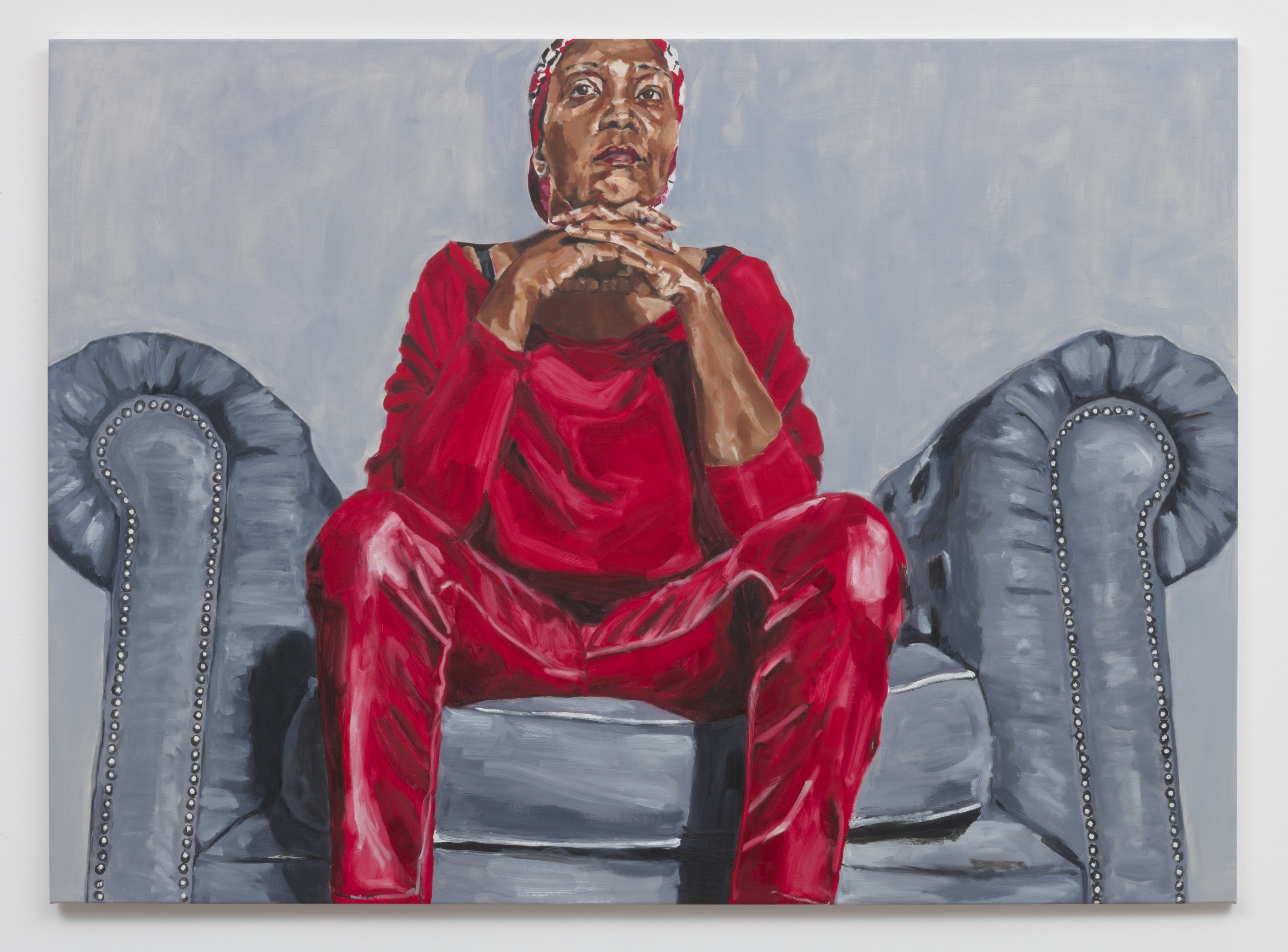 Wangari Mathenge The Cacophony of Silence, 2019 Oil on canvas 55 x 75 in (139.7 x 190.5 cm)