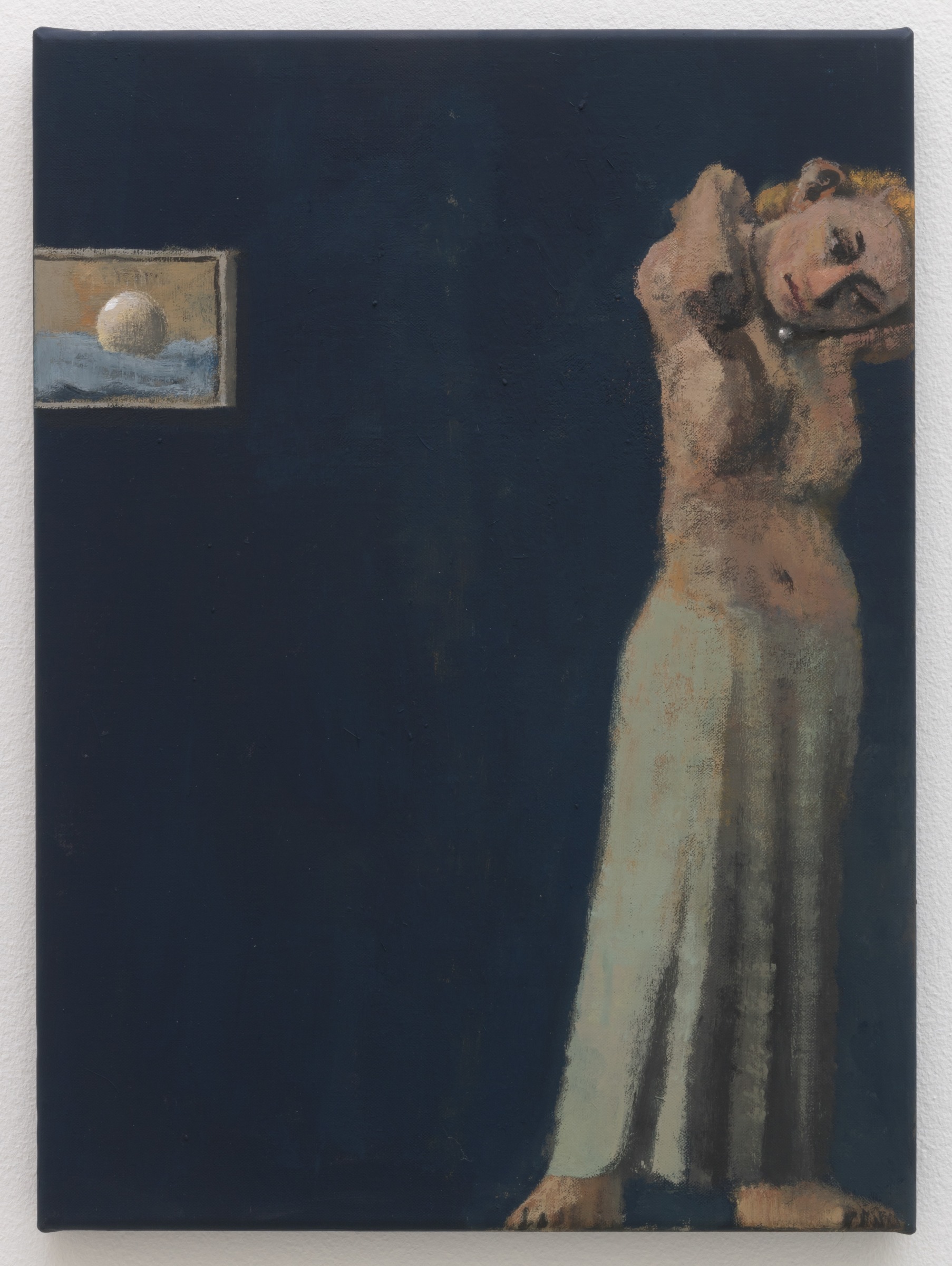 Lenz Geerk Pearl Painting and Pearl Necklace, 2019 Acrylic on canvas 19.29 x 13.78 in (49 x 35 cm)