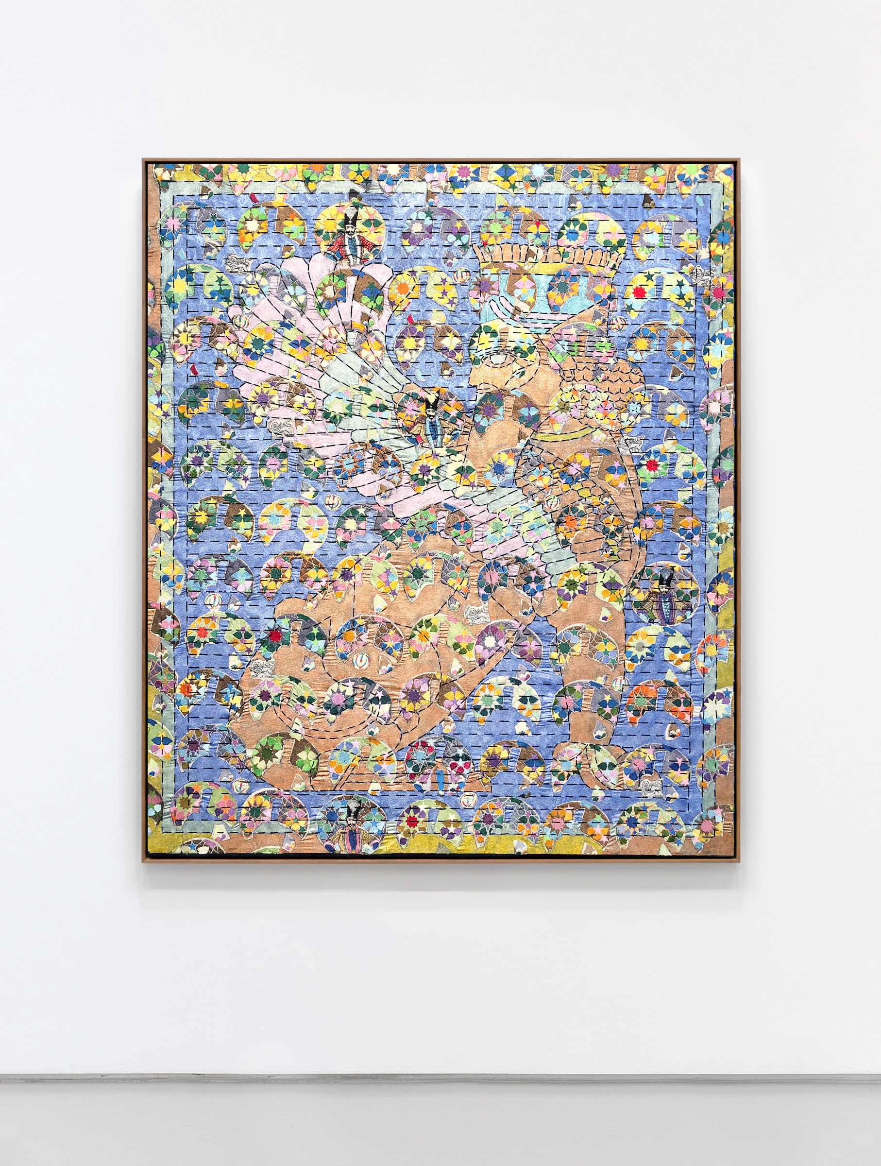 Ardeshir Tabrizi Susa, 2019 Silk thread, cotton floss and pearlescent acrylic ink on canvas 53 x 45 in (134.6 x 114.3 cm)