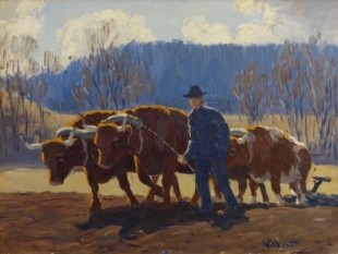 Oxen Ploughing (Old Lyme), circa 1930