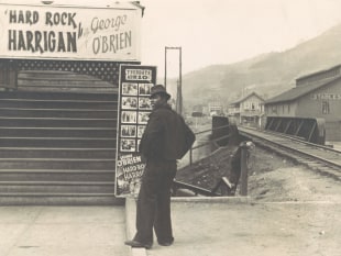 Man Standing in Front of Movie Theater, Omar, West Virginia, 1935