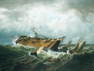 Shipwreck off Nantucket, circa 1860-61
