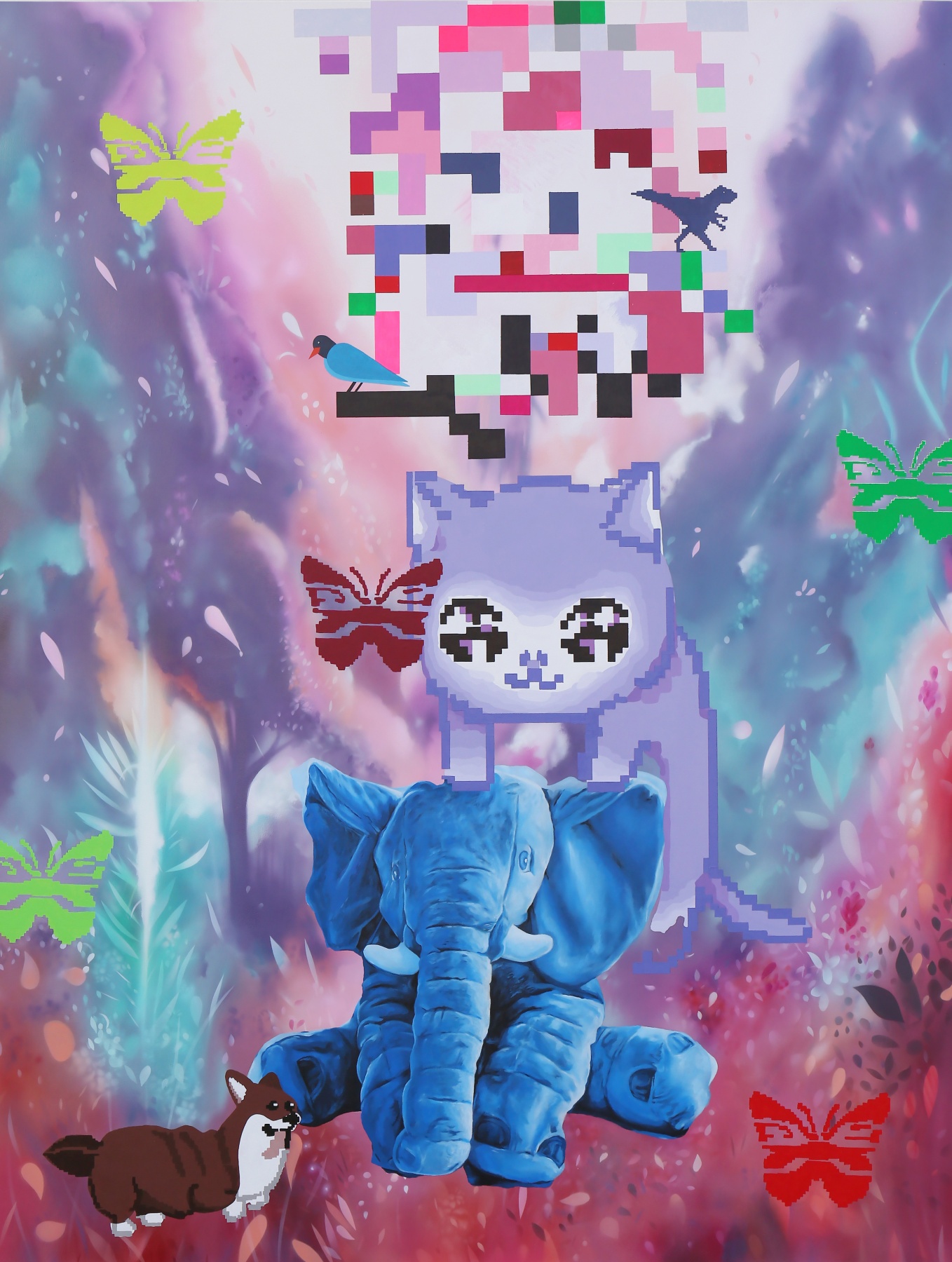 The Land of New Nostalgia , Oil and enamel on canvas 