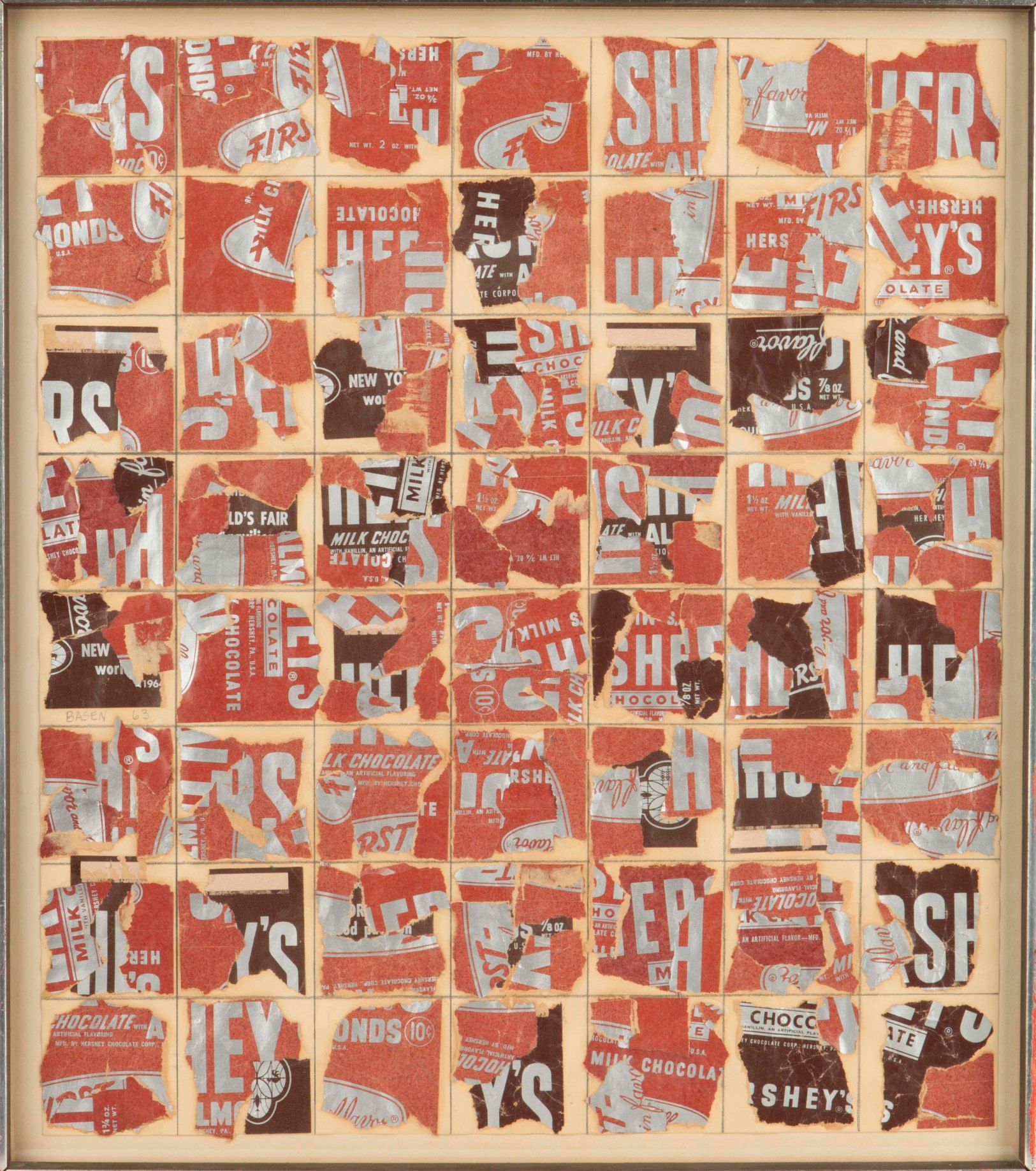 Dan Basen, Hershey&#039;s, 1963, collage and pencil on paper, 17.01 x 14.76 in.&nbsp;Courtesy of Galerie Gmurzynska.&nbsp;