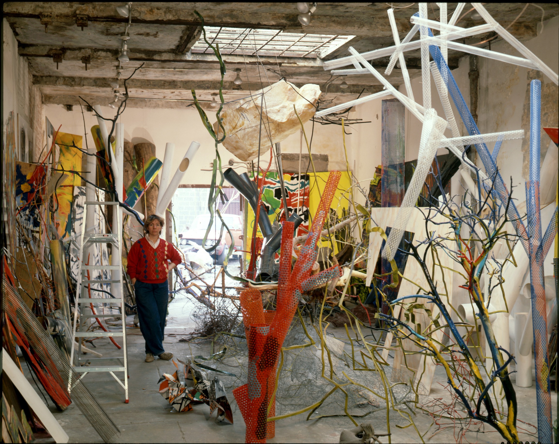 Judy Pfaff&#039;s studio, Greenpoint, Brooklyn, 1984.