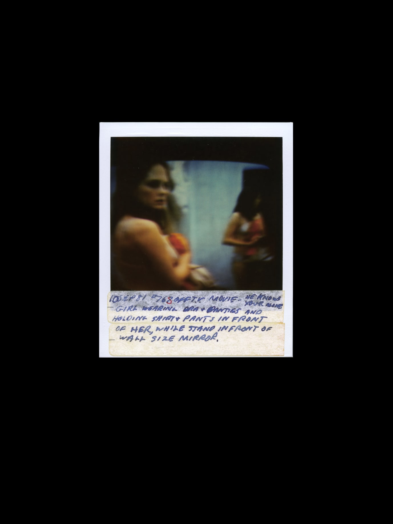 Tom Wilkins, My TV Girls #090 (detail), 1981, Grid of nine SX-70 Polaroids, 18 1/8 x 15 3/8 in. (46 x 39 cm), Courtesy Ricco/Maresca and christian berst art brut