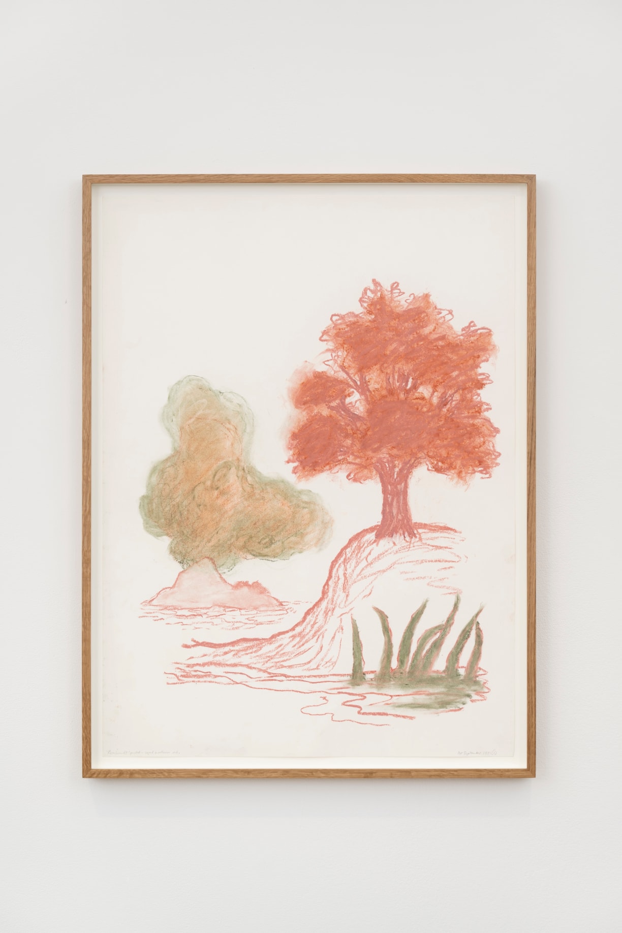 Ken Kiff, Rembrandt, Red Tree and Cloud, 1991, pastel on paper, 81.6 x 61.2 x 4 cm, photography by Damian Griffiths. Courtesy the artist and Hales London and New York © The Estate of Ken Kiff. All rights reserved, DACS 2025.