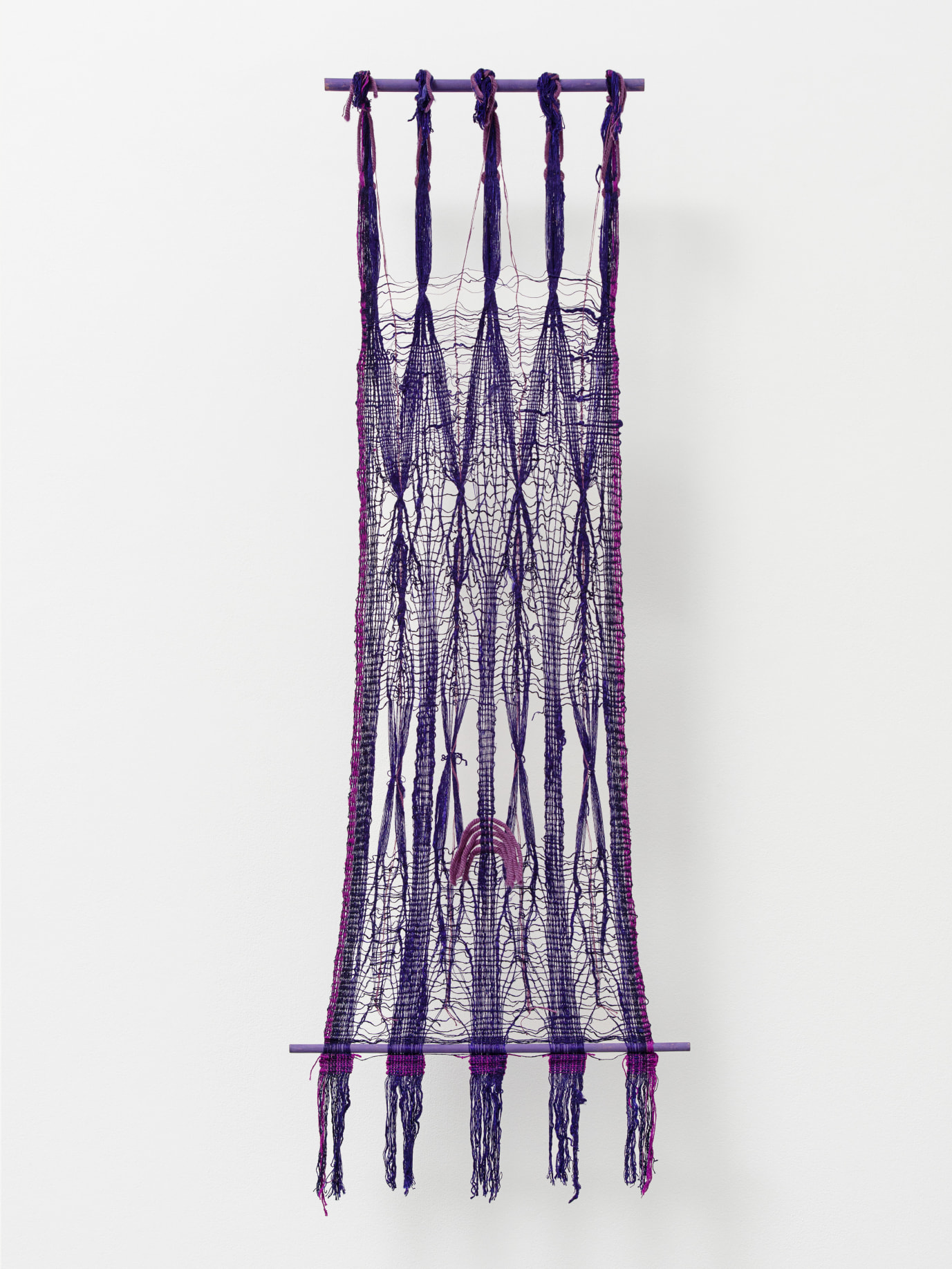 Lenore Tawney, Untitled, 1961, Rayon, wool, 63 x 22 3/8 in,&nbsp;Courtesy of The Lenore G. Tawney Foundation, New York, and Alison Jacques, London &copy; Lenore G. Tawney Foundation