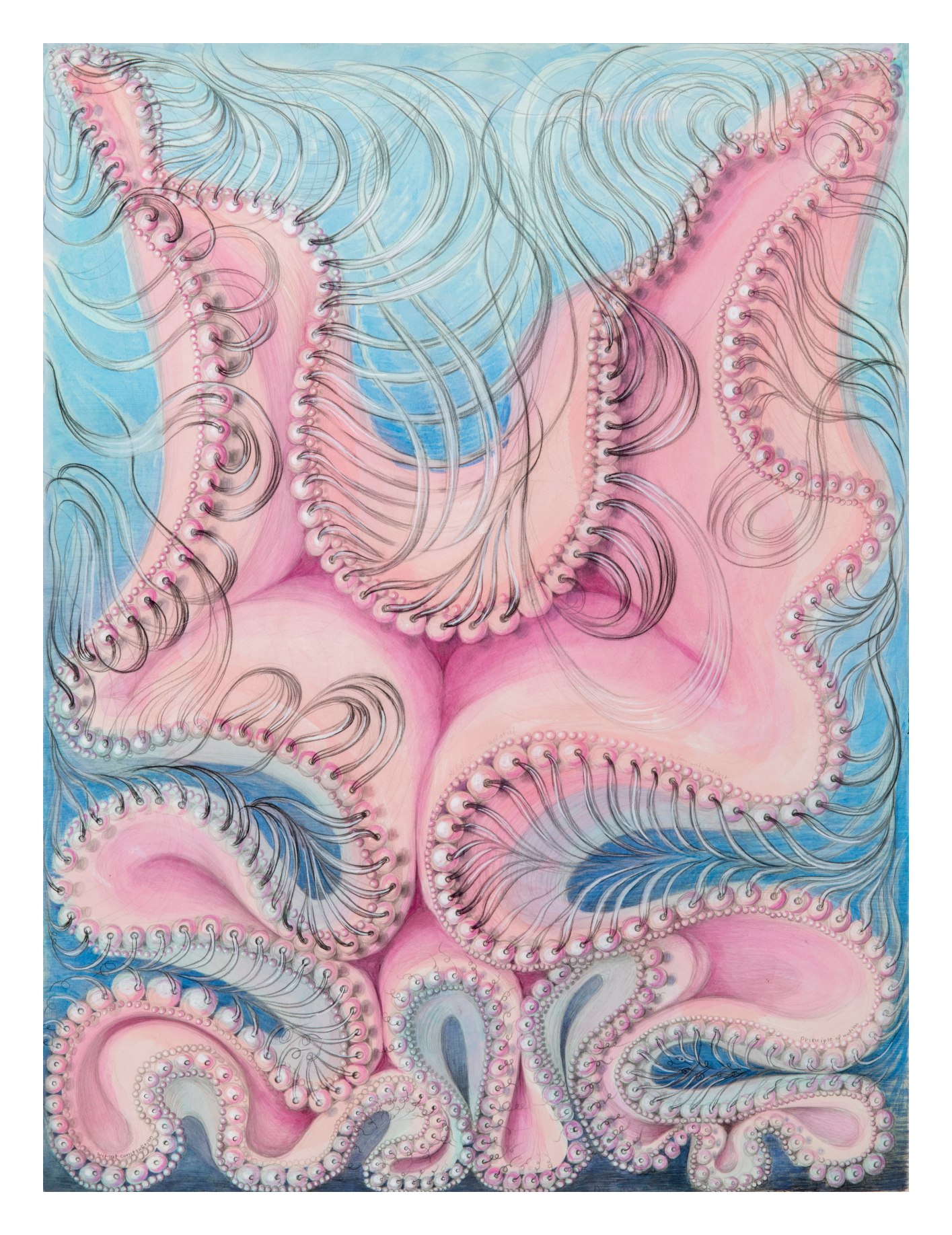 Kinke Kooi, Principle of Motion, 2015, Acrylic and&nbsp;colored pencil on paper,&nbsp;24 x 18 1/8 inches (60.96 x 46.04 cm.). Courtesy of Adams and Ollman