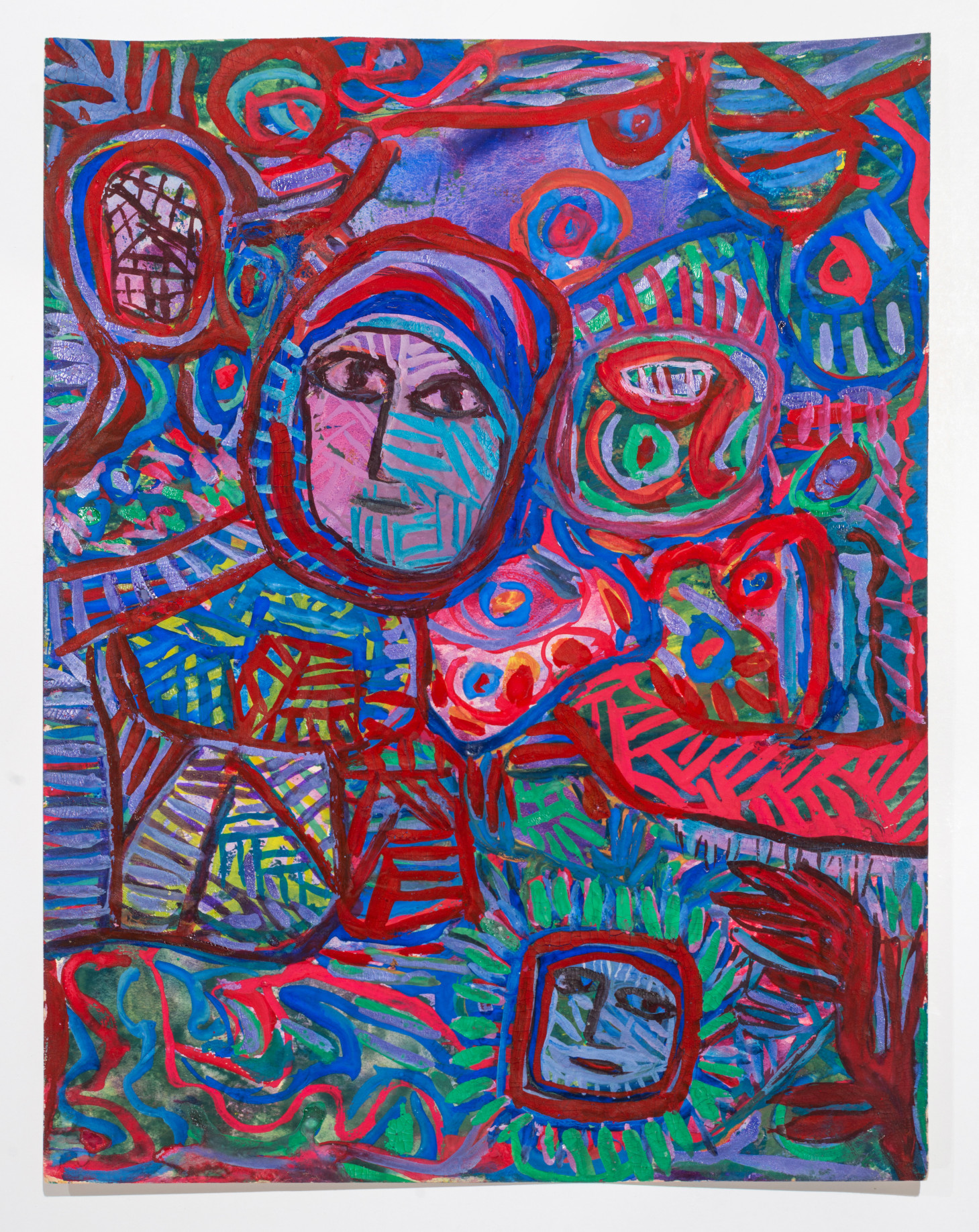 Janet Sobel, Untitled, c. 1943-48, gouache on paper, 11 3/4 x 9 in, &copy; Estate of Janet Sobel, Courtesy of the Estate of Janet Sobel and James Barron Art