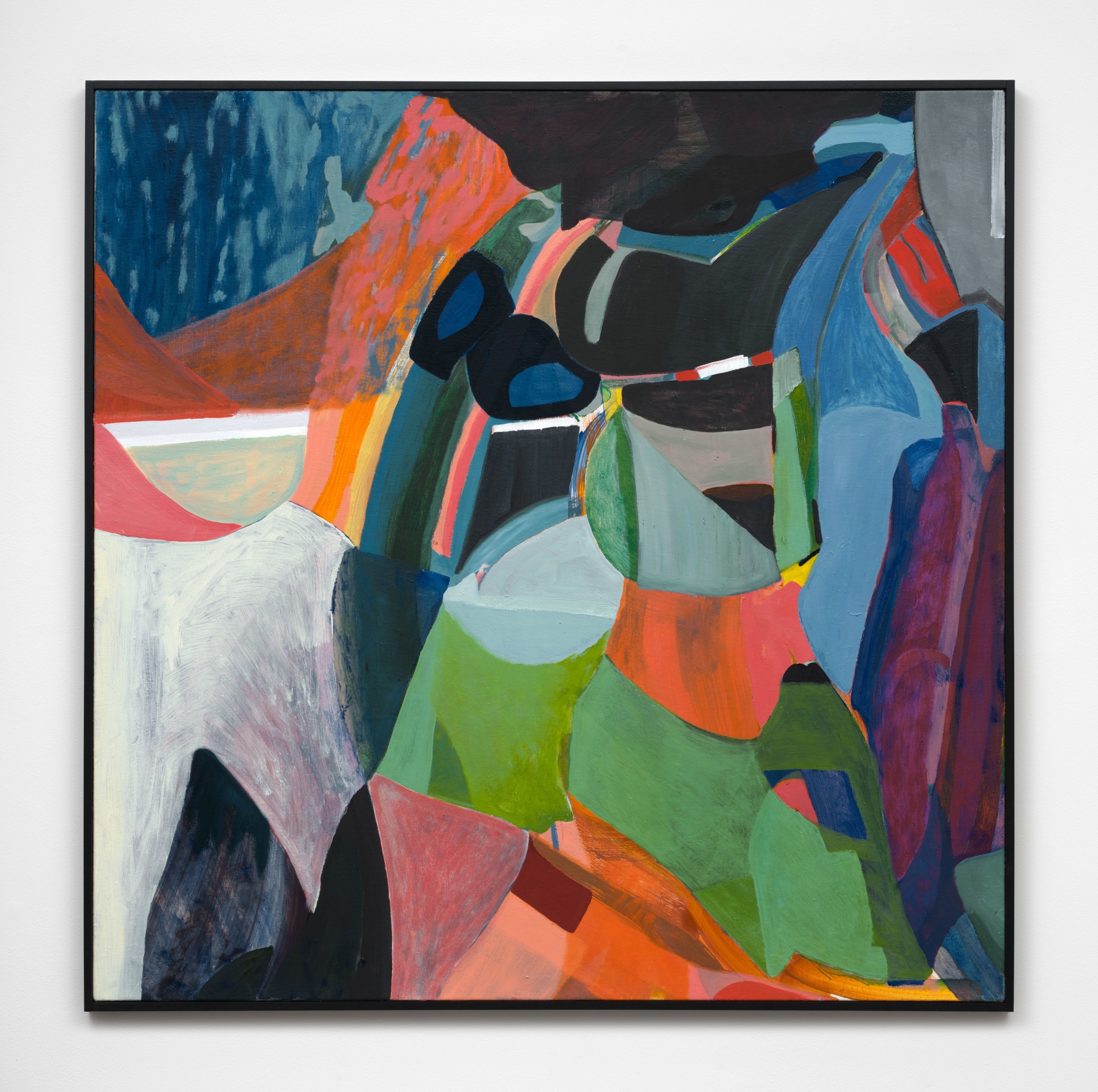 Marley Freeman, in fluctuation, a churning sea, 2022. Oil and acrylic on linen, 40 x 40 inches (101.6 x 101.6 cm.); 41 x 40 3/4 inches (104 x 103.5 cm.) framed. Courtesy of the artist and Parker Gallery, Los Angeles