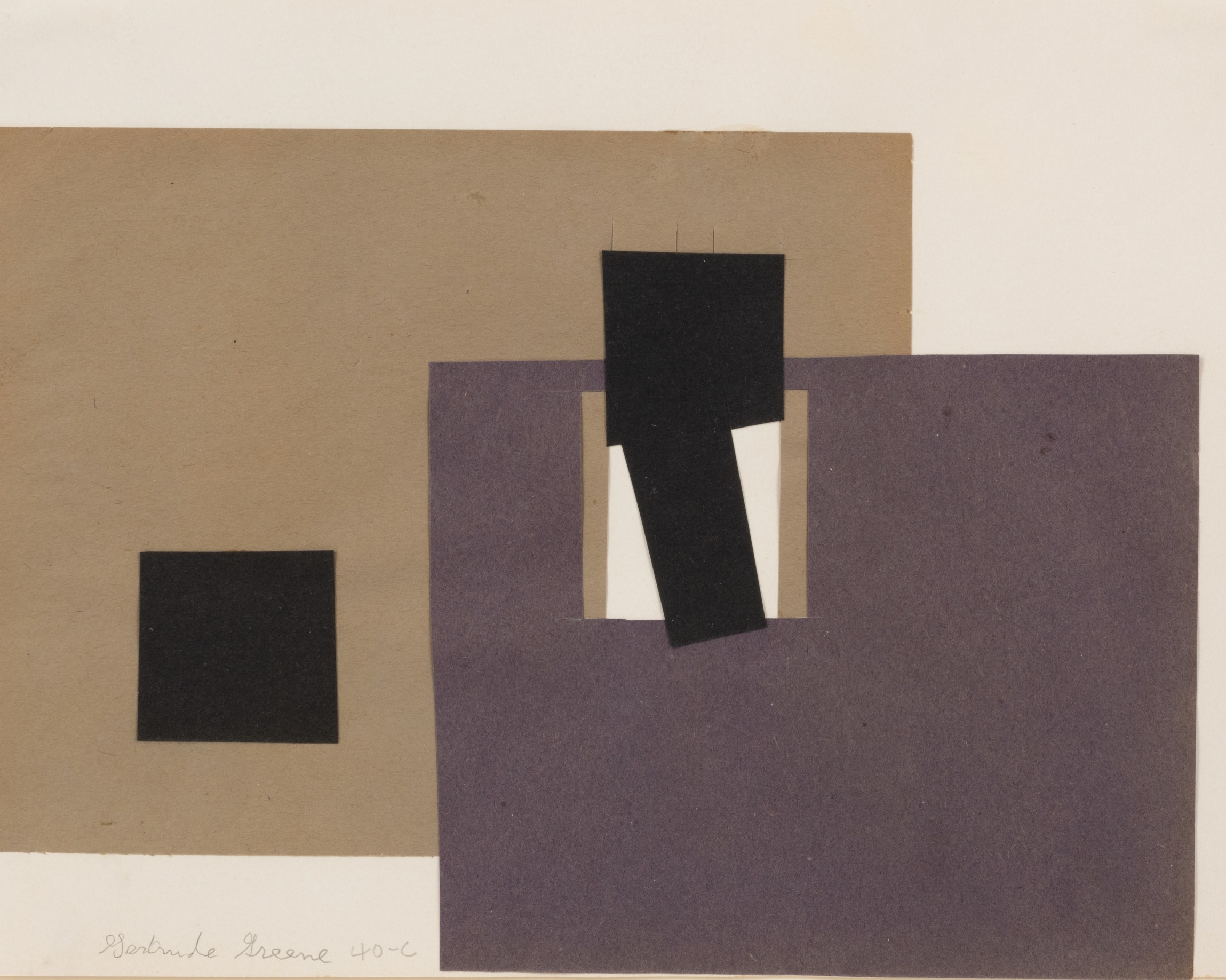Gertrude Greene, Untitled (40-c), 1940, paper collage, 8.25 x 11 in. Courtesy of Rosenberg &amp;amp; Co.