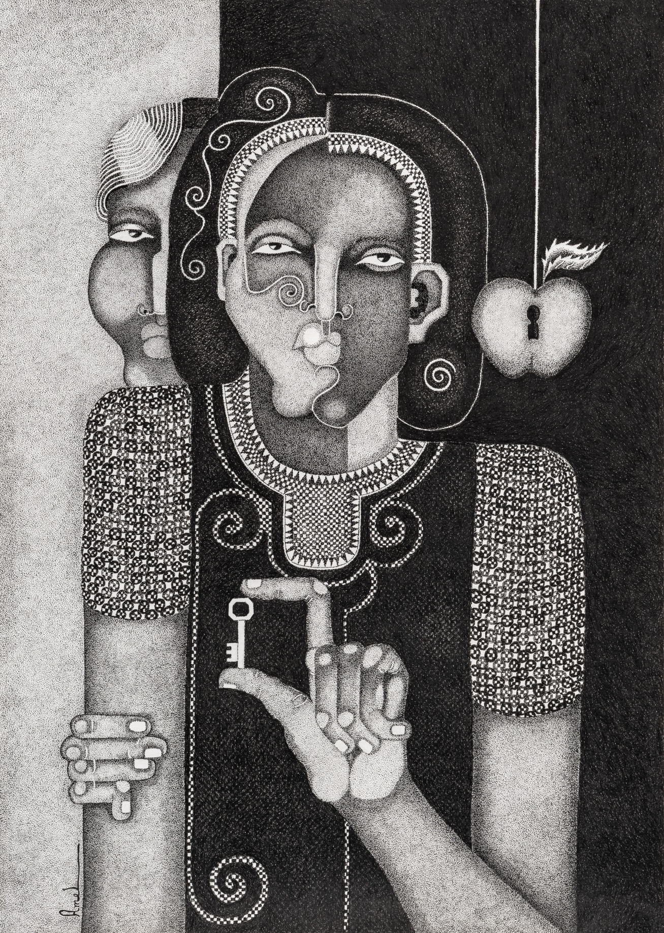 Amel Bashier, The Secret of the Apple, 2022, Courtesy the artist and Addis Fine Art