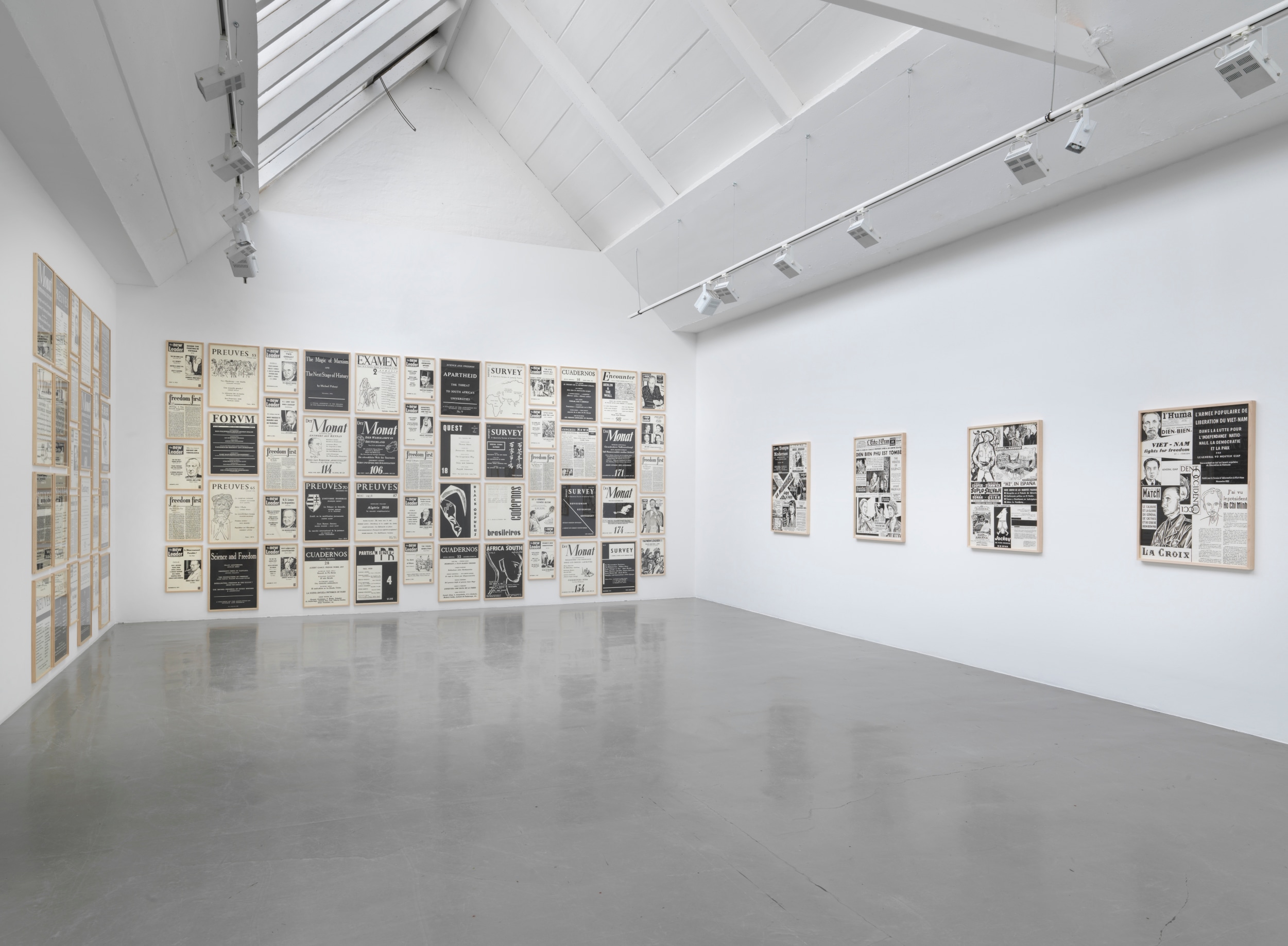 Fernando Bryce, Freedom First, 2018, Installation view&nbsp;Galerie Barbara Thumm 2018.